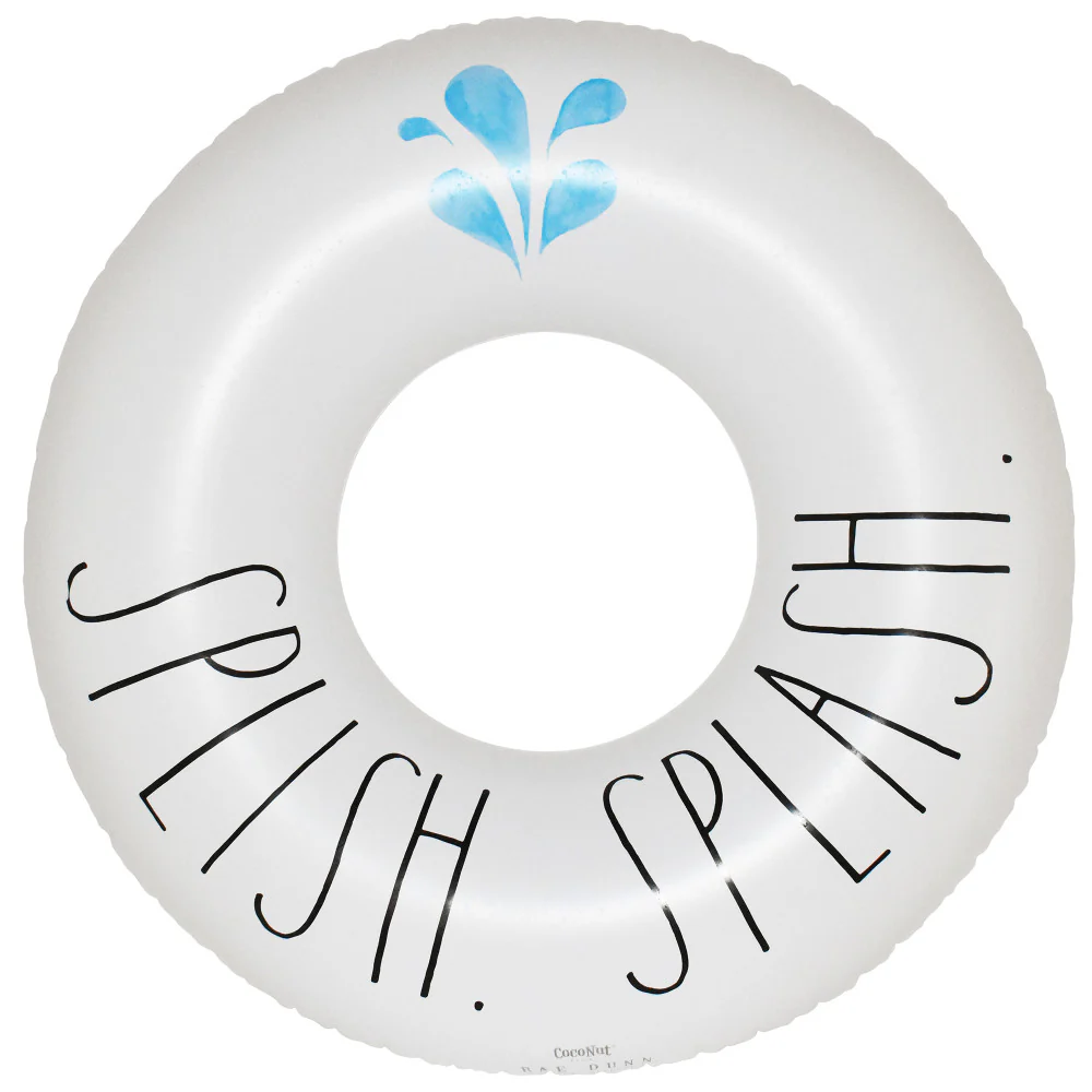 Rae Dunn 48" CocoNut Float - Inflatable Jumbo Water Ring, Durable, Anti-Leak, for Ages 8+