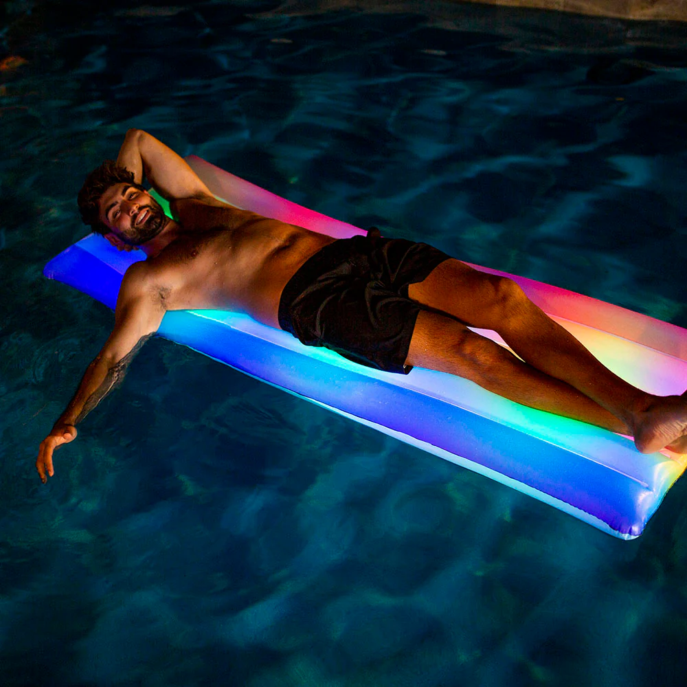 Rainbow Collection 74 x 30 inch Illuminated LED Deluxe Pool Raft - Image 3