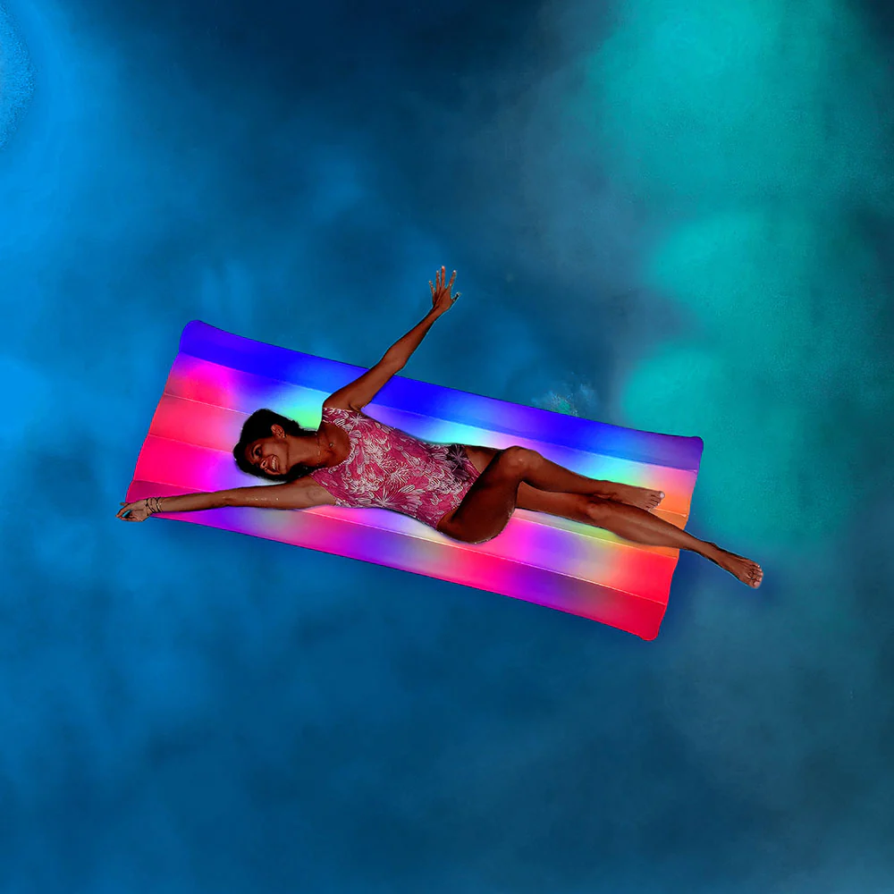 Rainbow Collection 74 x 30 inch Illuminated LED Deluxe Pool Raft - Image 4