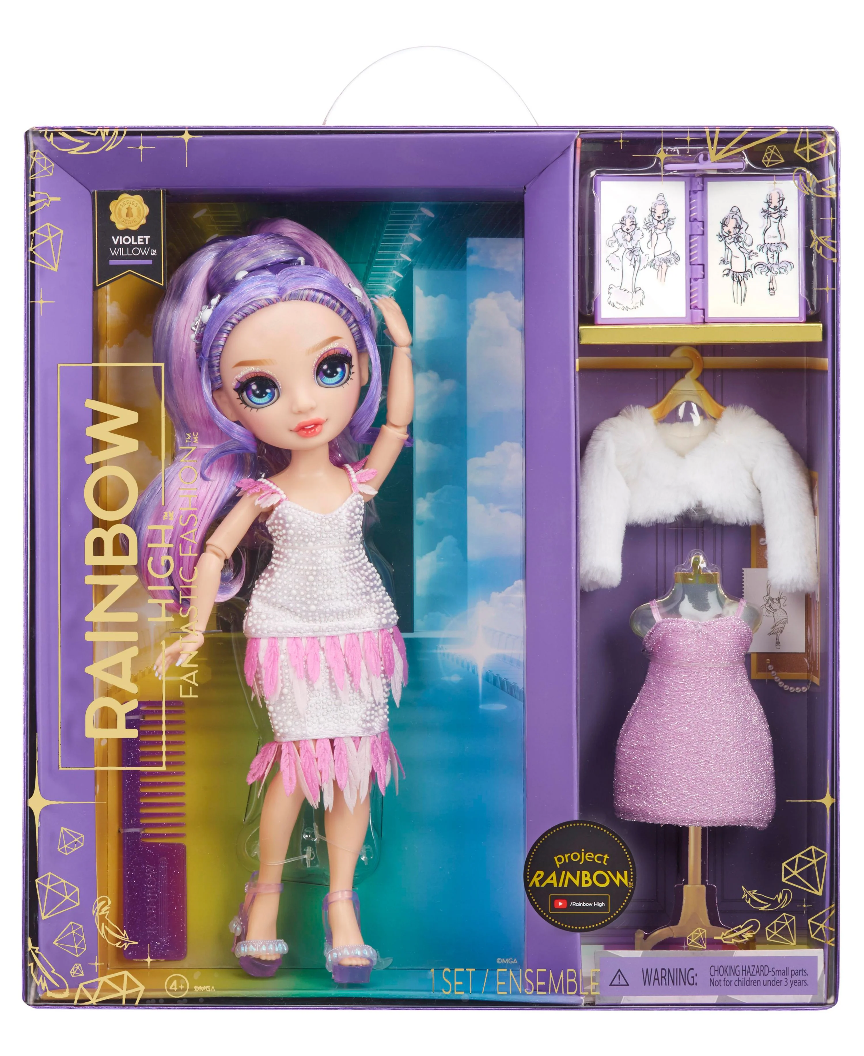 Rainbow High Fantastic Fashion Doll - Violet with Purple Hair - Image 4