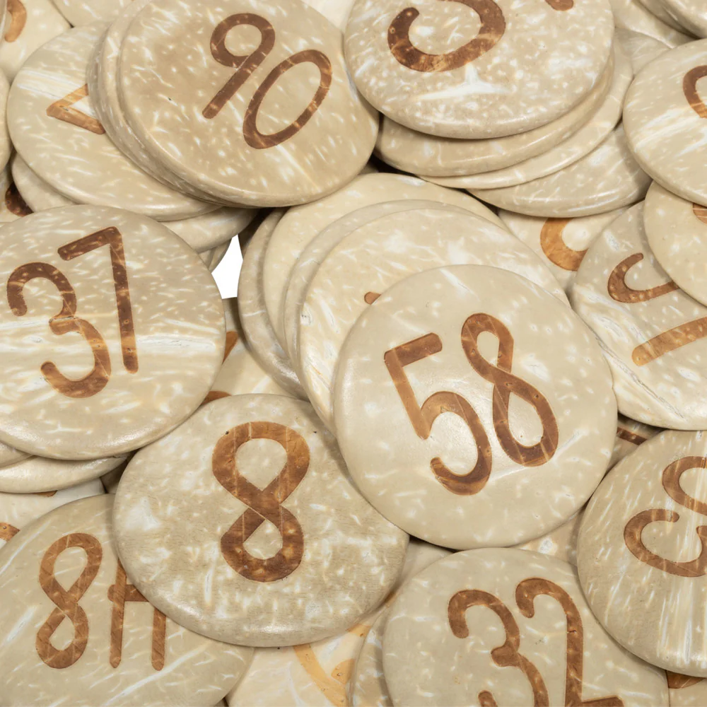 Ready2Learn Coconut Numbers Set - Natural Coconut Shells - 1-100 Counting Pieces - Image 3