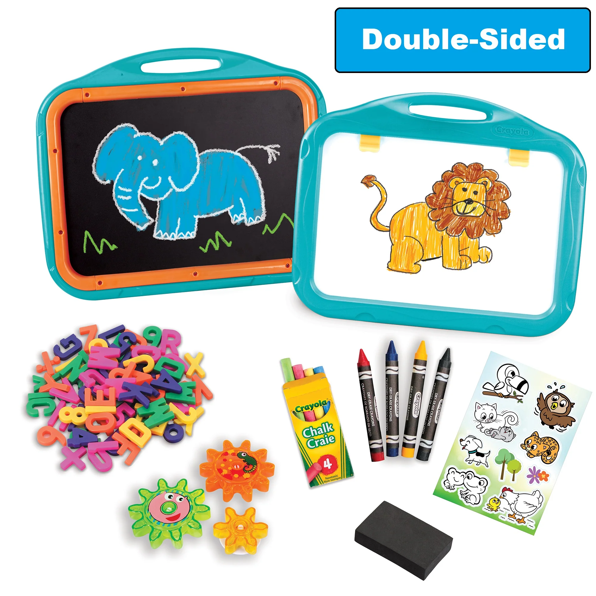 Creative Safari Magnetic Playset - Double-Sided Board - Blue