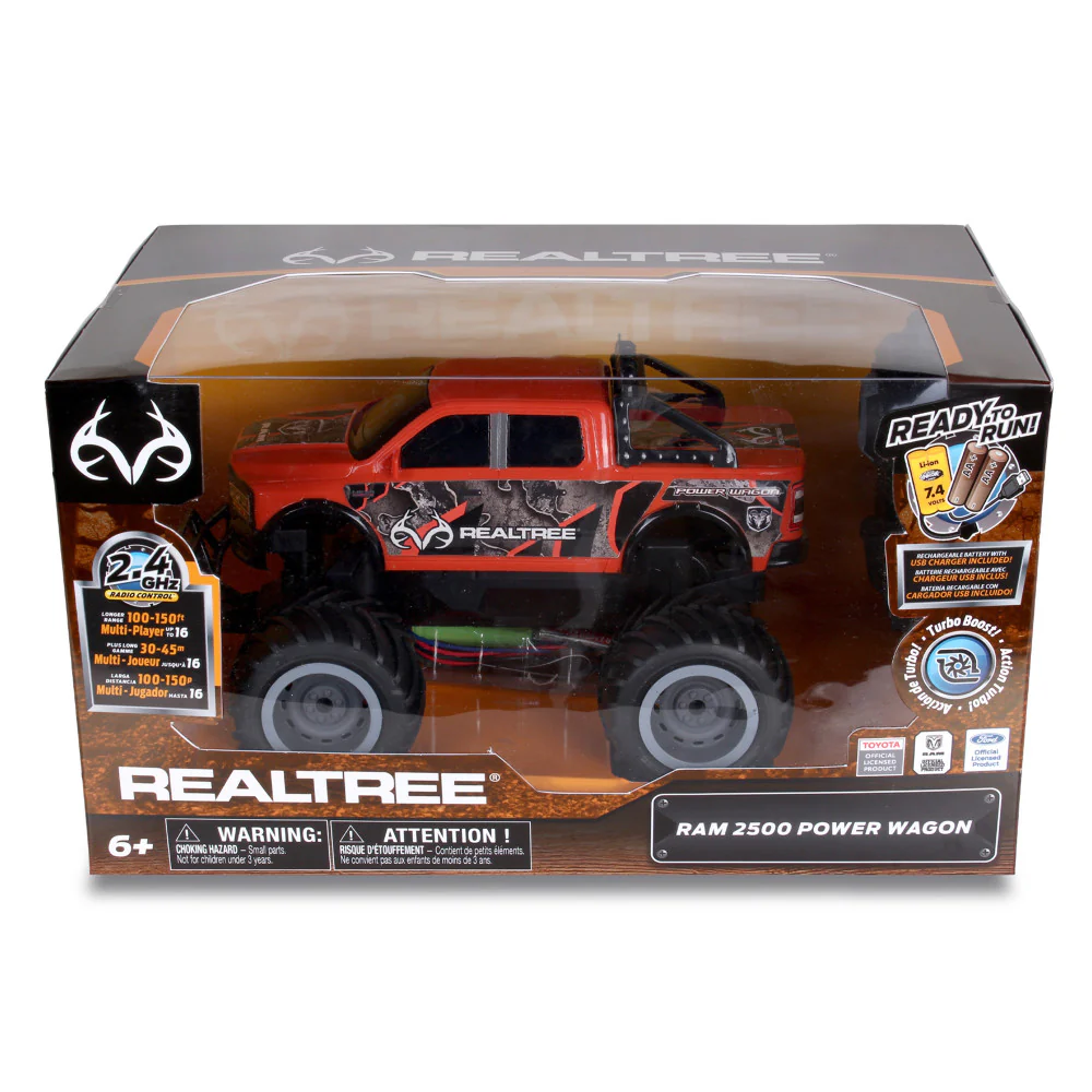 RealTree Radio Control RAM 2500 Power Wagon Monster Truck - Red - Image 2