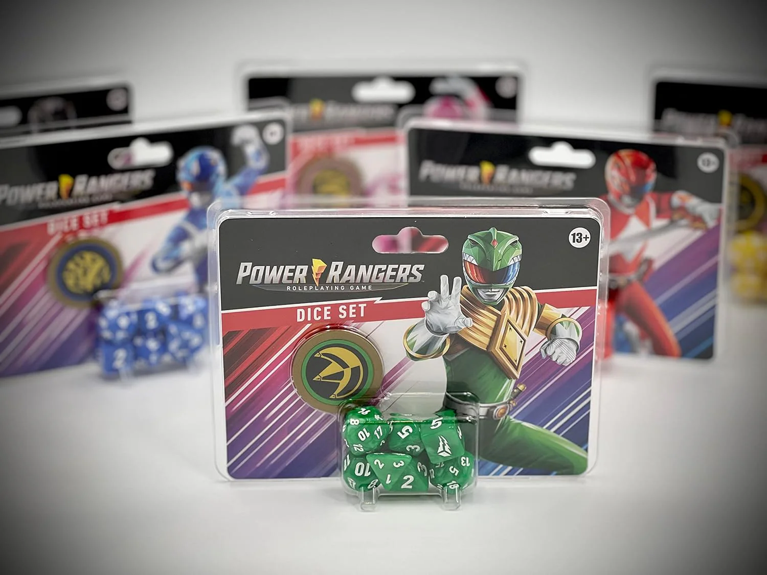 Power Rangers RPG Custom Green Dice Set by Renegade Game Studios - Image 2