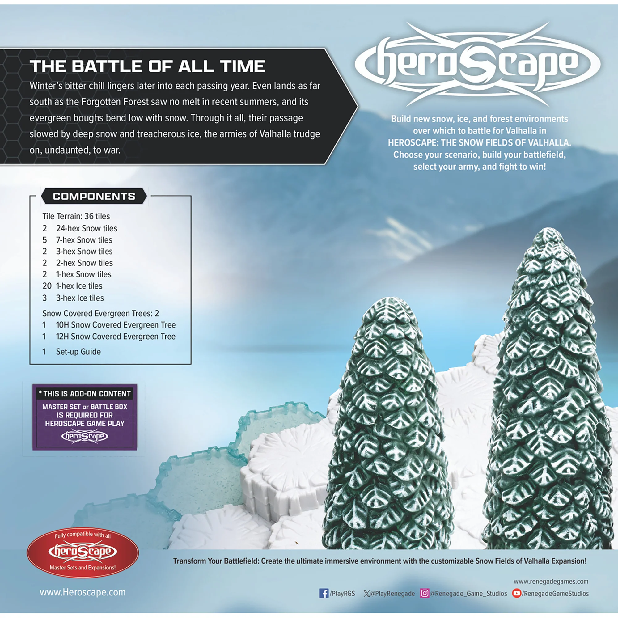 Renegade Games Heroscape Snow Fields of Valhalla Terrain Expansion Set - Image 2