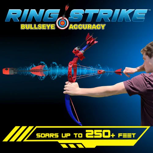 Ring Strike Archery Set: Red/Blue Compound Bow Inspired Whistling Arrows Game - Image 3