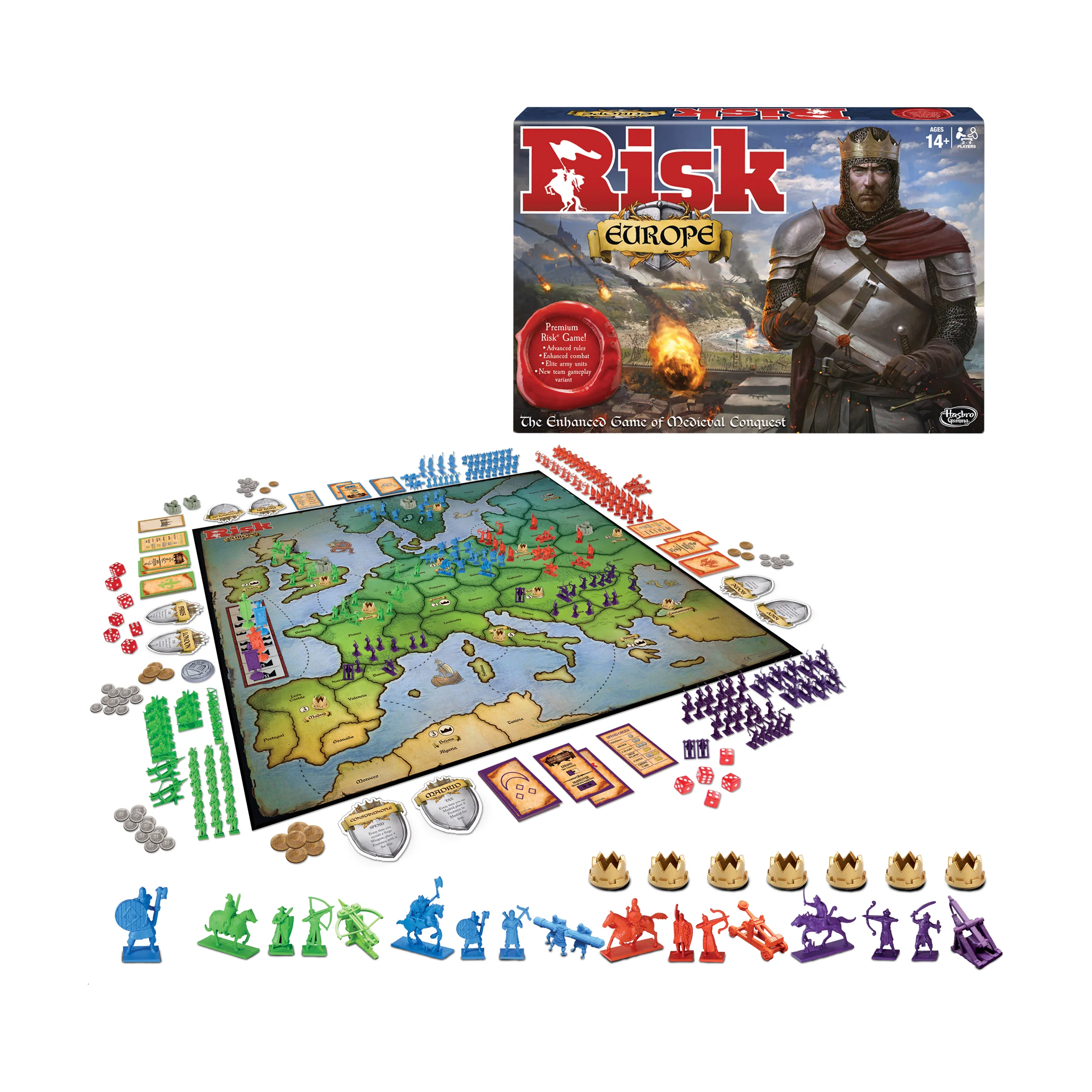 Risk Europe Medieval Conquest Strategy Board Game - Image 2