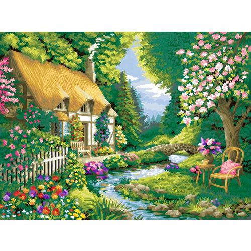 Ravensburger River Cottage Artistic Paint by Number Kit - Image 3