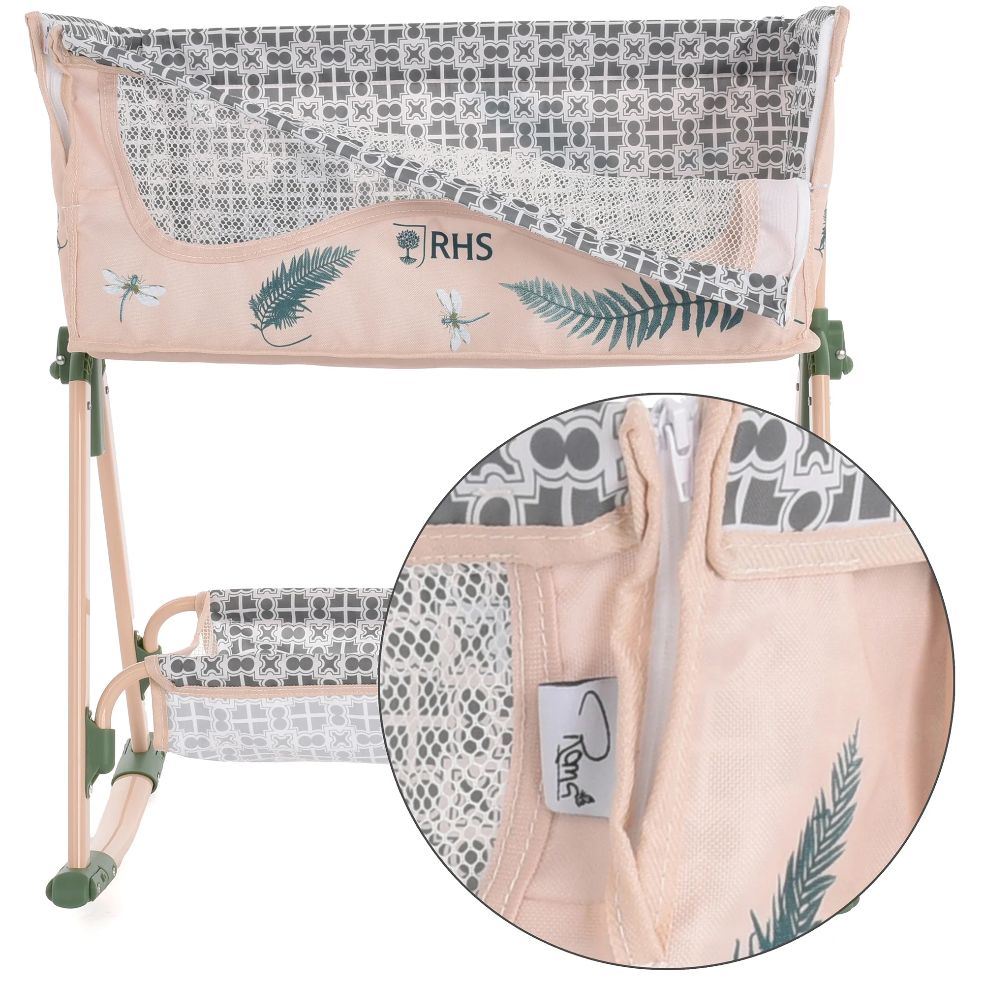 Roma RHS Bedside Crib With Adjustable Height And Rocking Mode For Dolls - Image 3