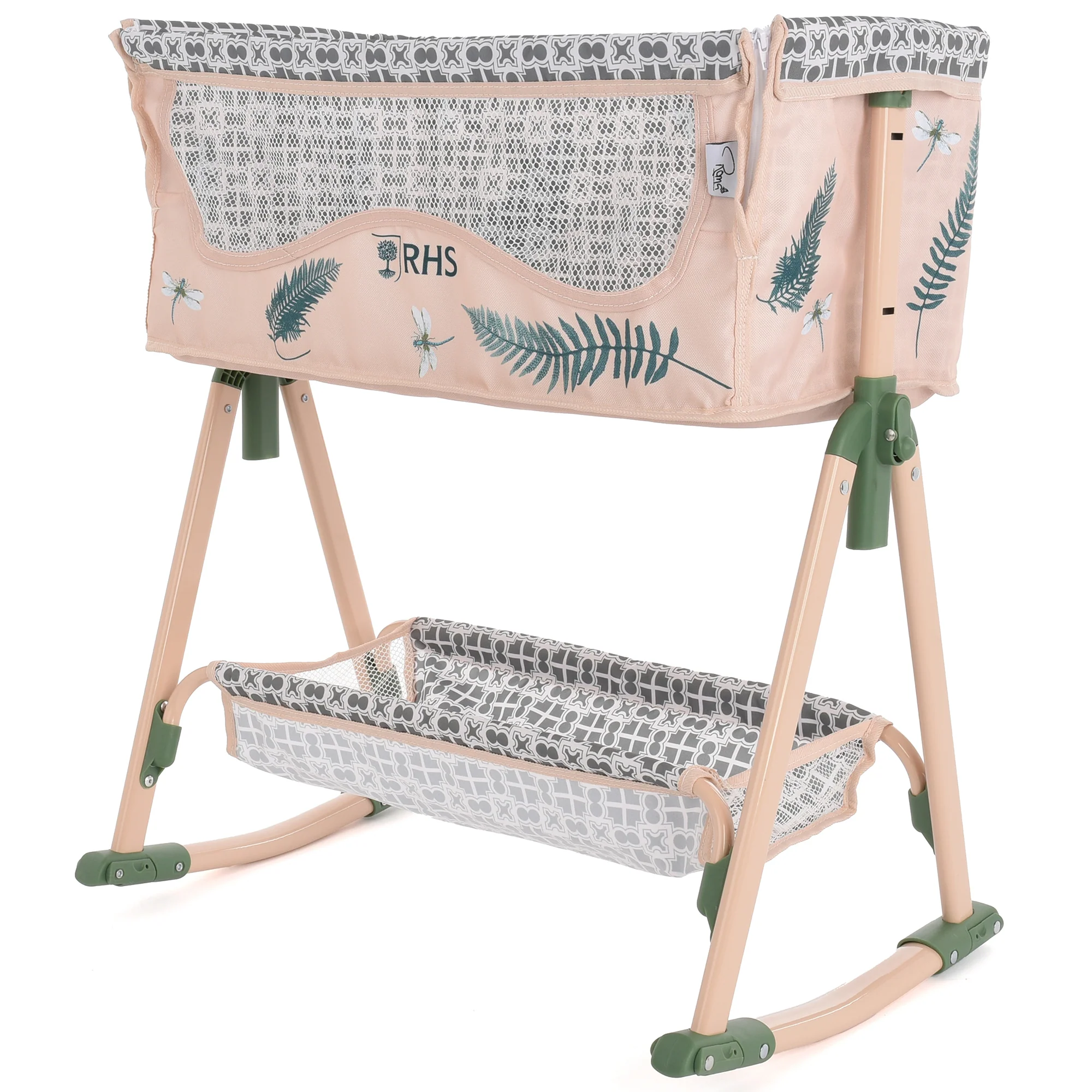 Roma RHS Bedside Crib With Adjustable Height And Rocking Mode For Dolls - Image 4