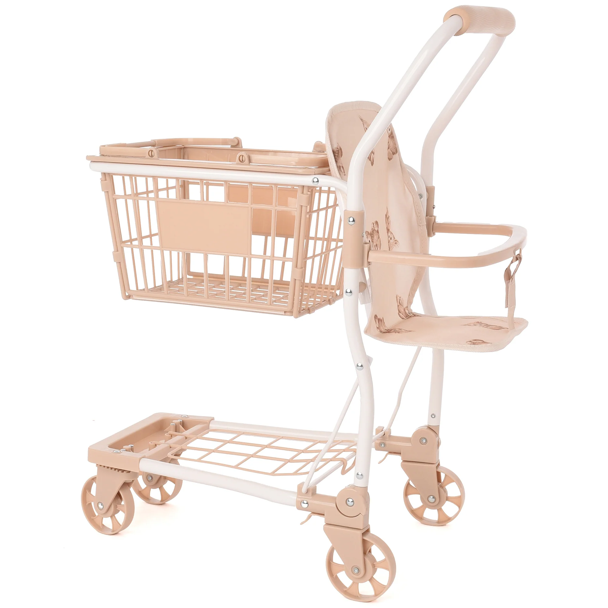 Roma Teddy Shopping Trolley With Removable Basket And Doll Seat