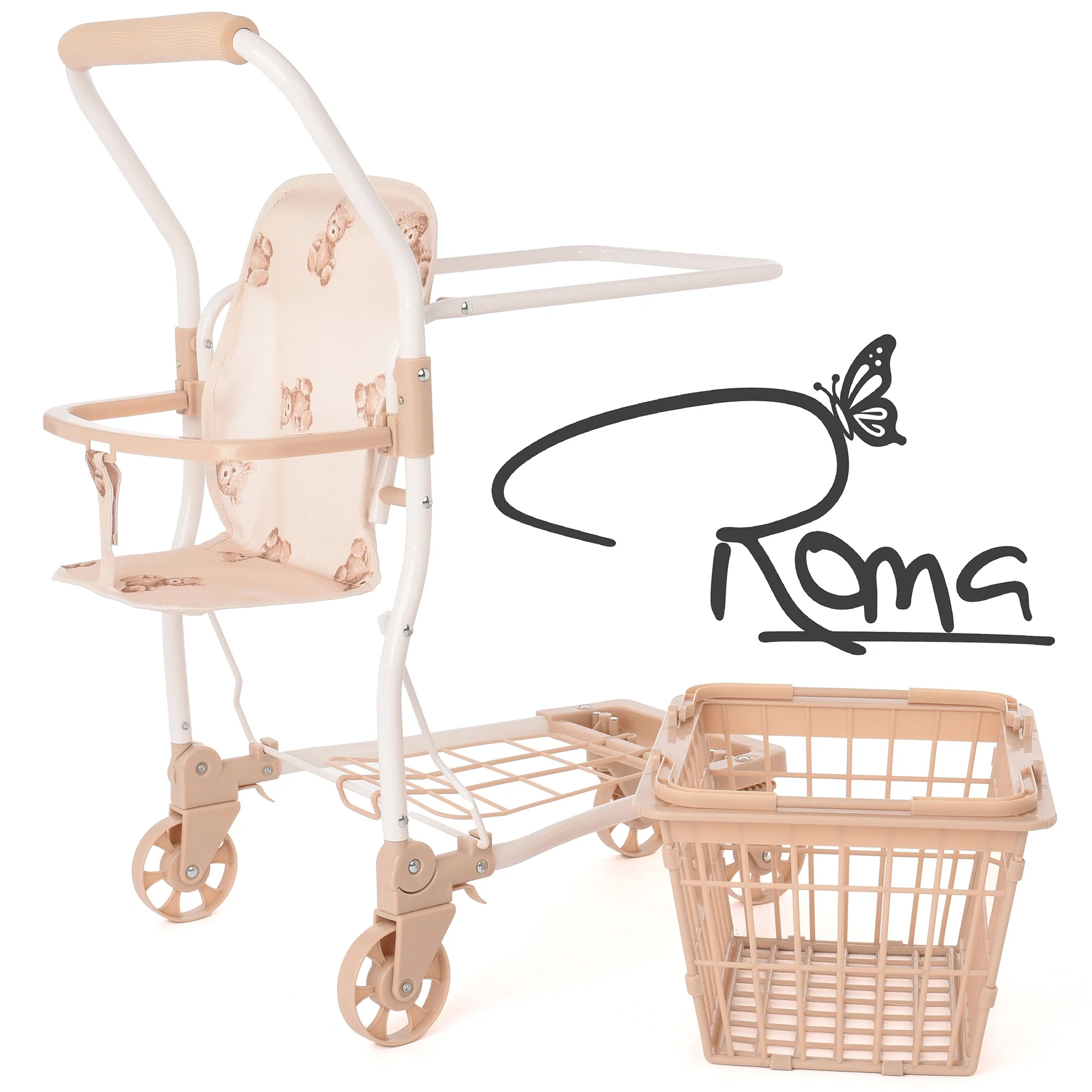 Roma Teddy Shopping Trolley With Removable Basket And Doll Seat - Image 2