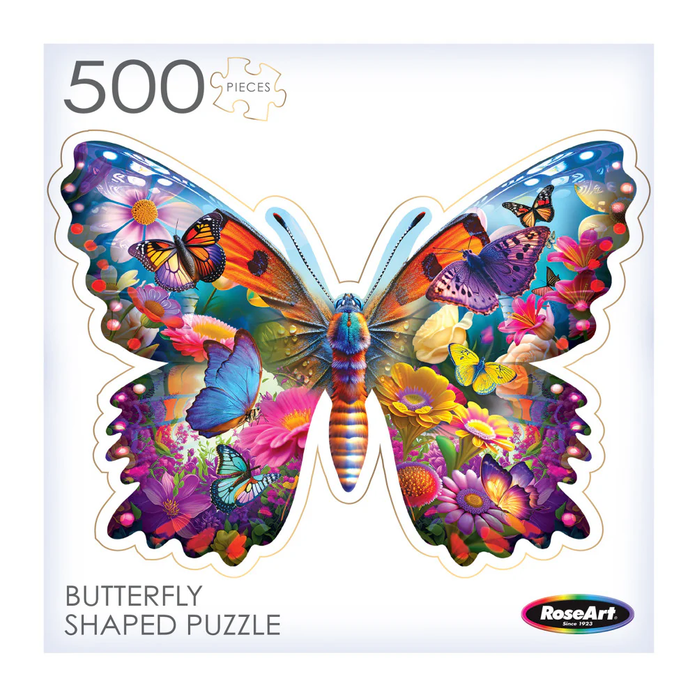 RoseArt Majestic Butterfly Shaped Jigsaw Puzzle - 500 pc - Image 9