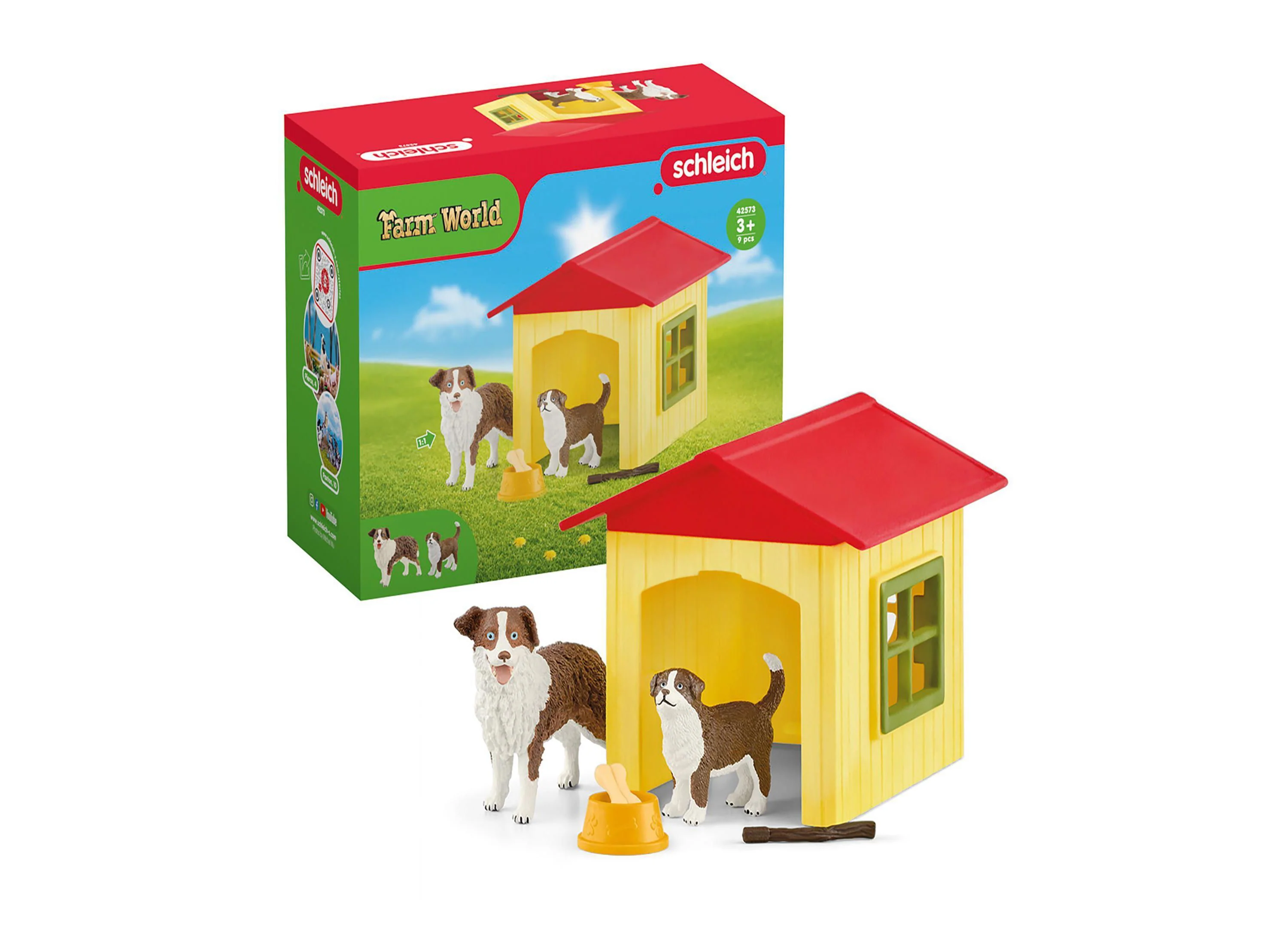 Schleich Farm World Australian Shepherd Dog House Playset, 9-Piece Set - Image 3