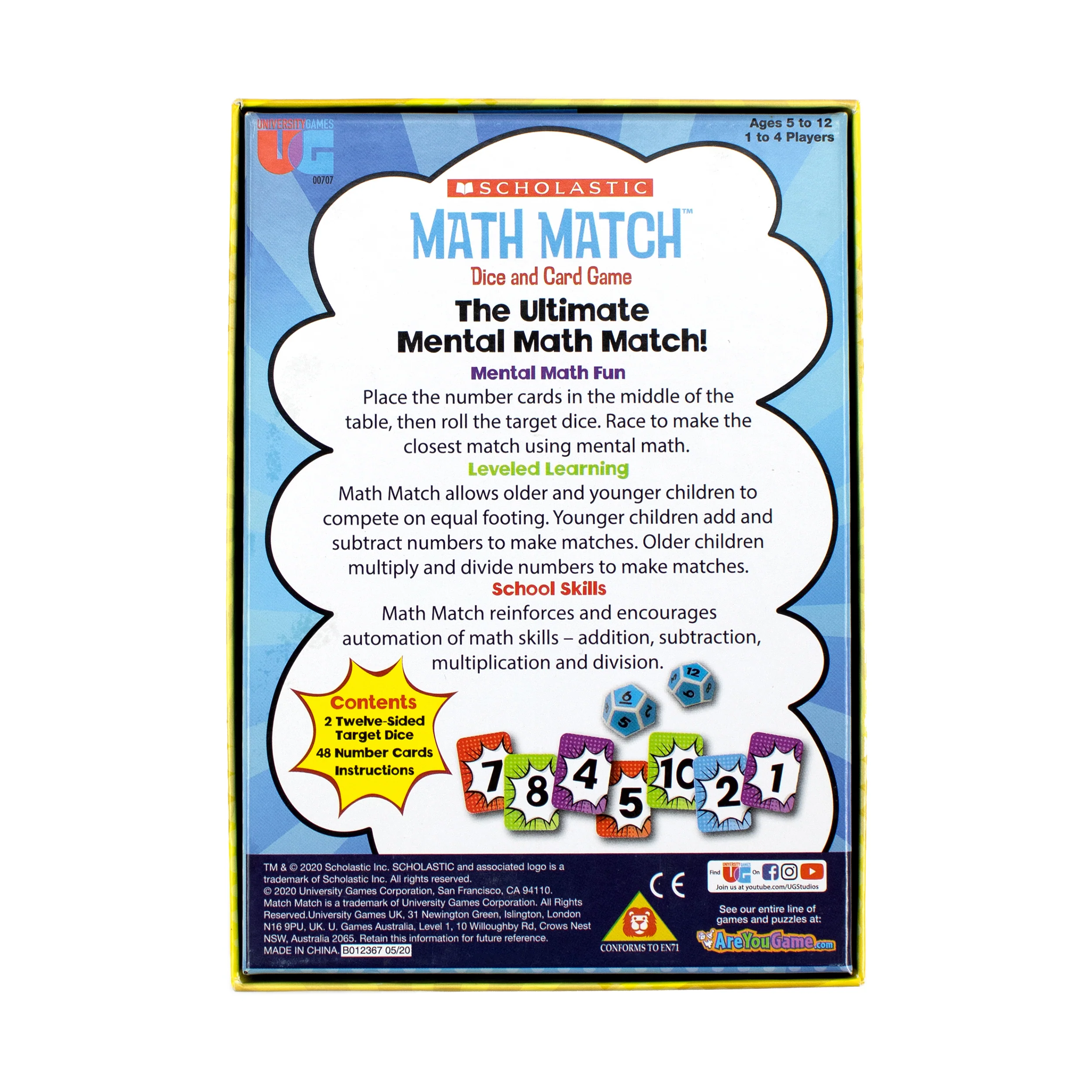 Scholastic Math Match Dice and Card Game - Educational Fun for Ages 6+ - Image 2