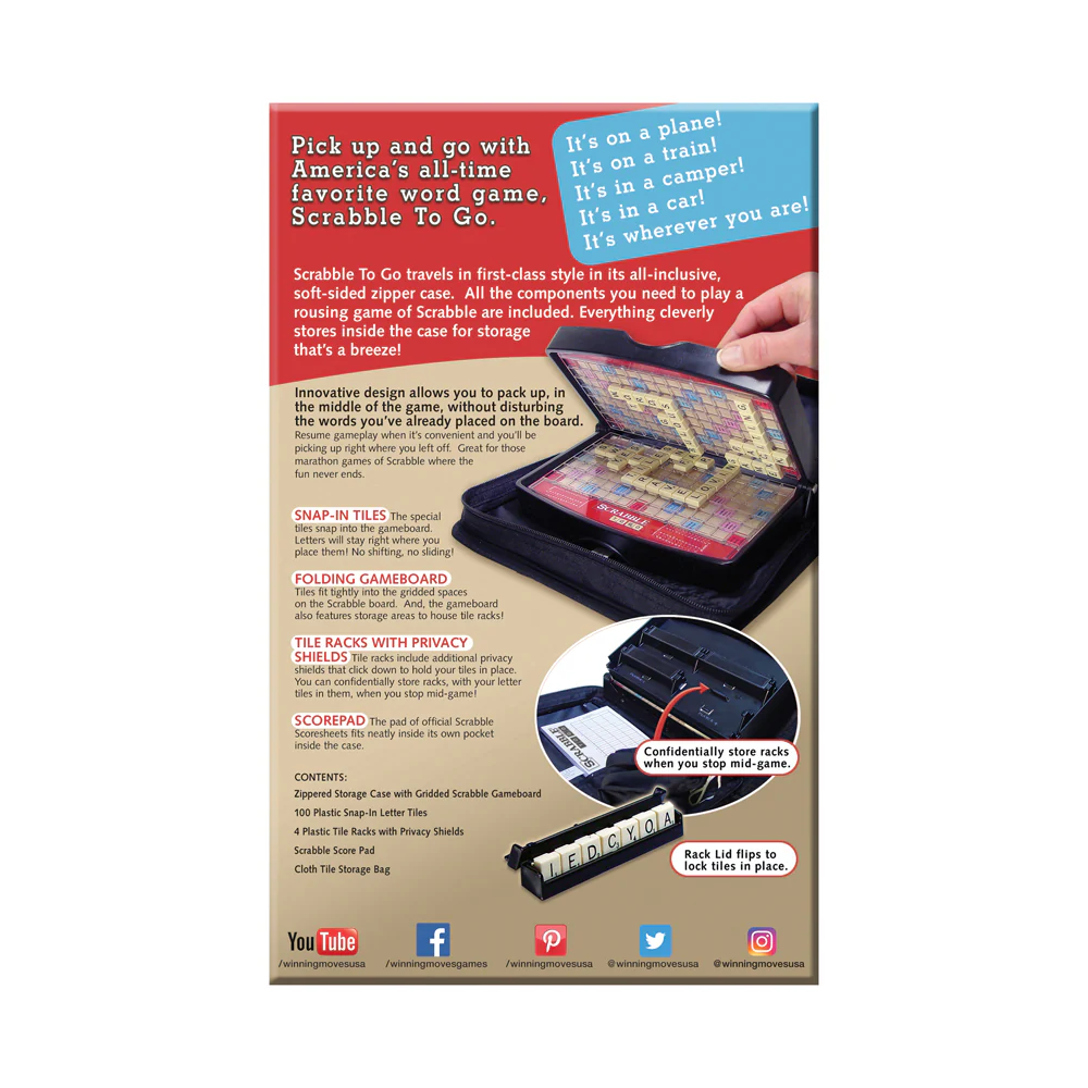 Scrabble To Go Portable Edition Board Game - Image 3