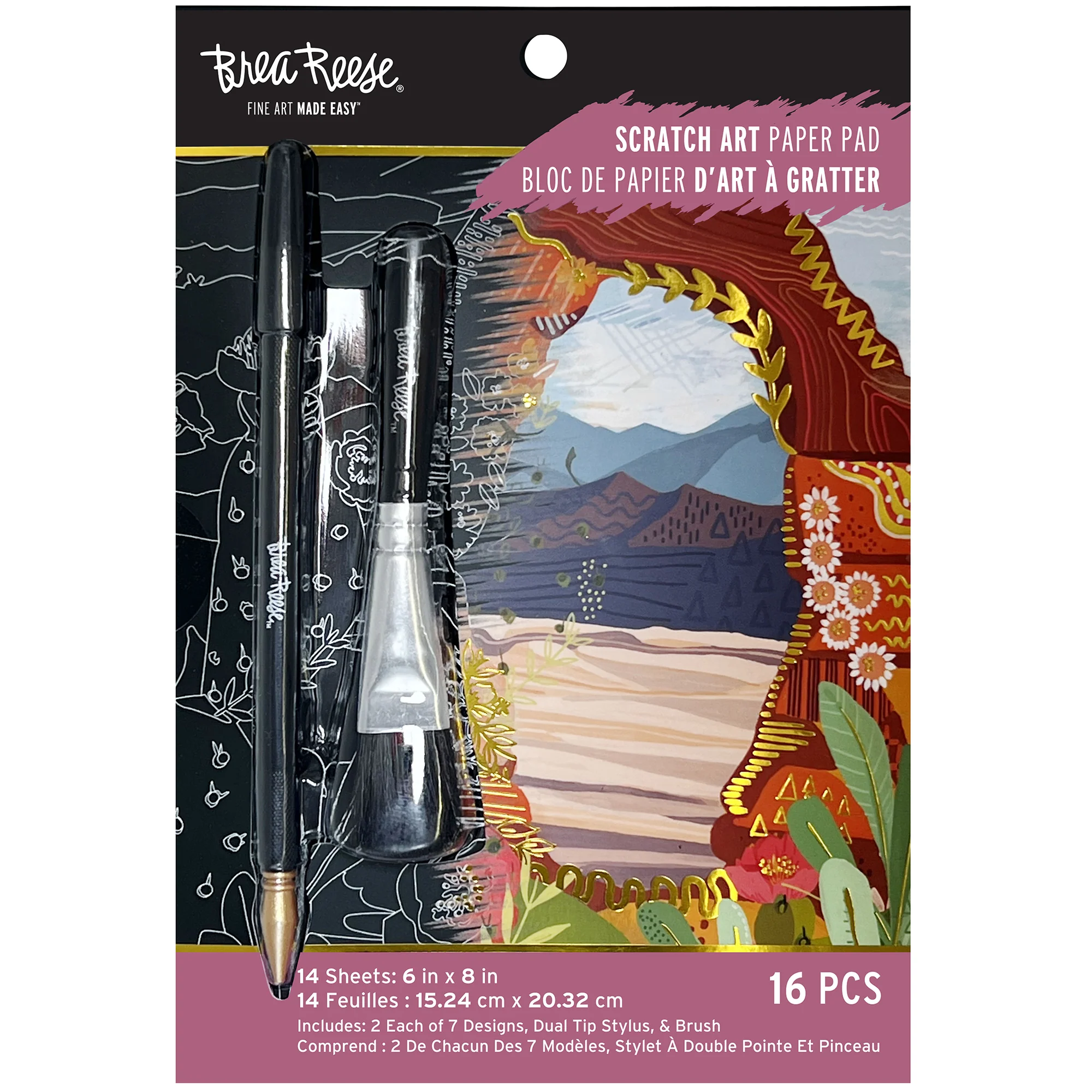 Brea Reese Scratch Art Paper Pad - Arches & Canyons Desert Landscapes