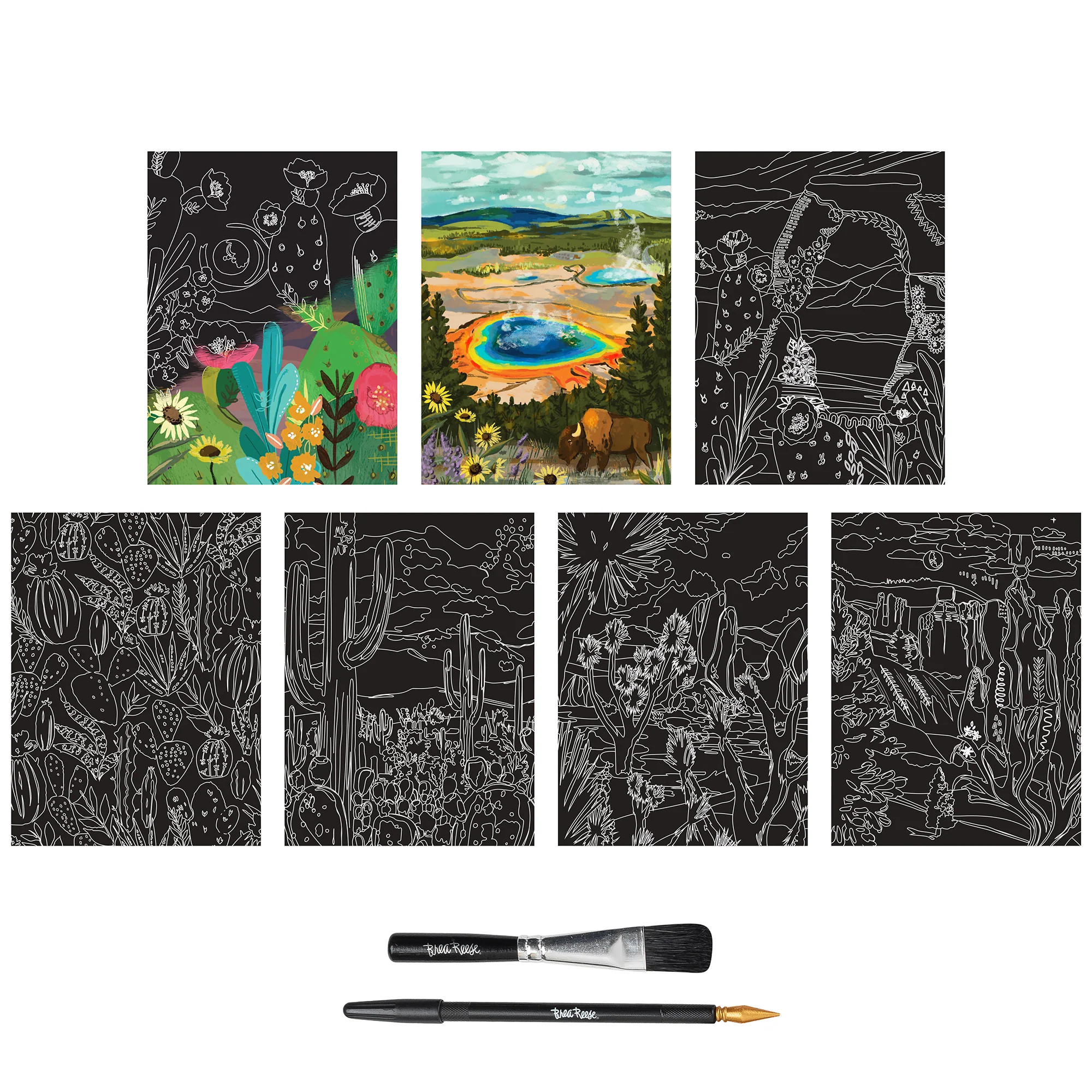 Brea Reese Scratch Art Paper Pad - Arches & Canyons Desert Landscapes - Image 3