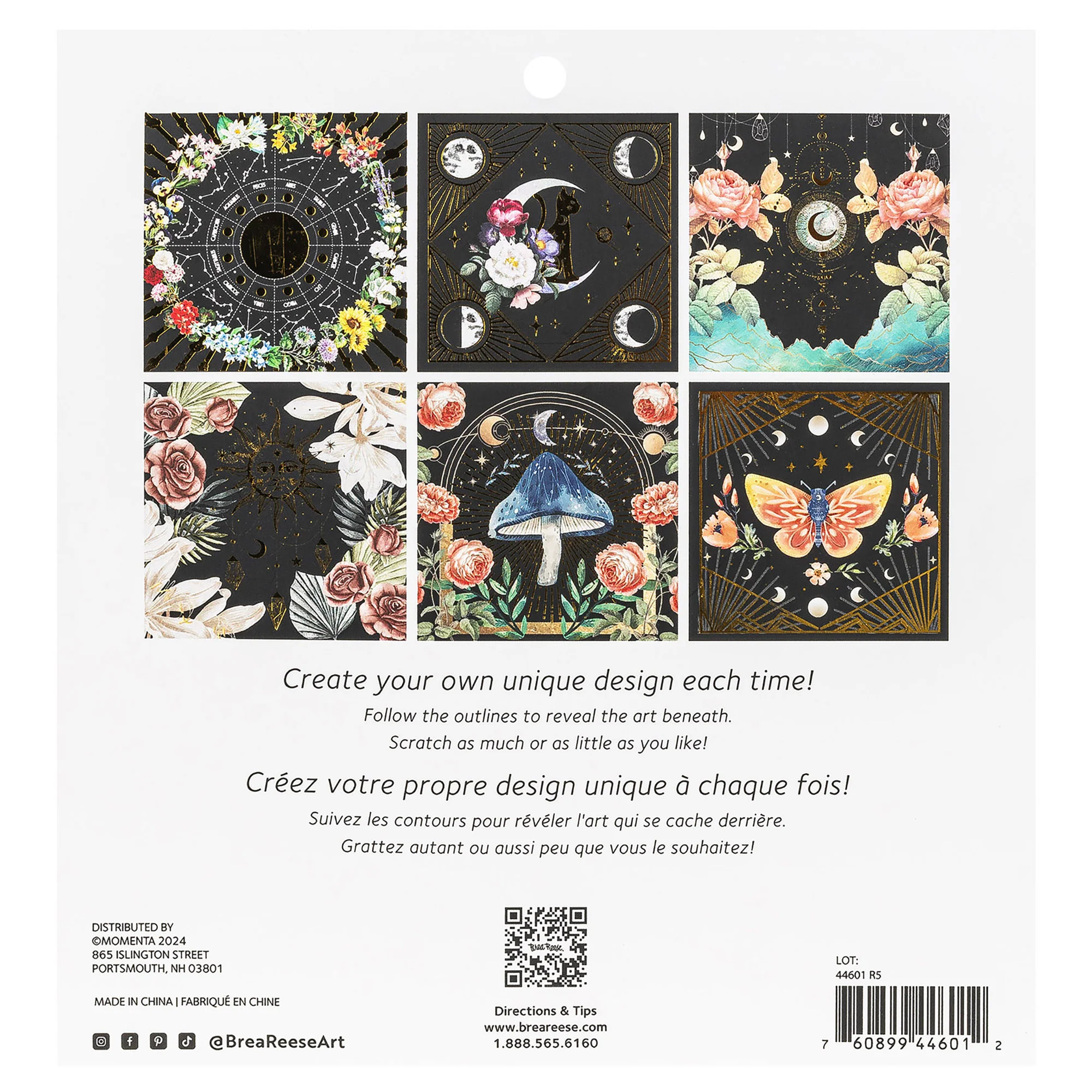 Brea Reese Scratch Art Paper Pad - Whimsical Celestial 12 Designs - Image 2