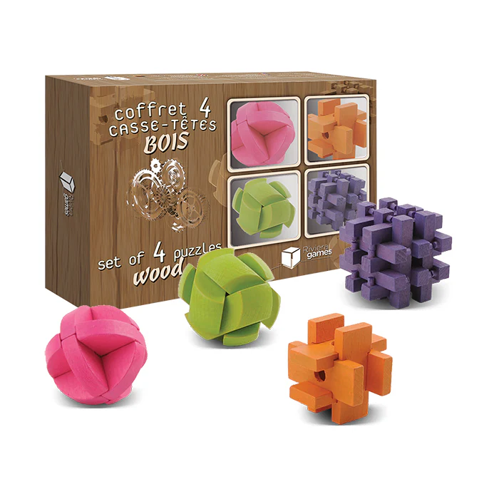 Family Games Inc. Colorful 4-Pack Wooden Puzzles Set - Image 2