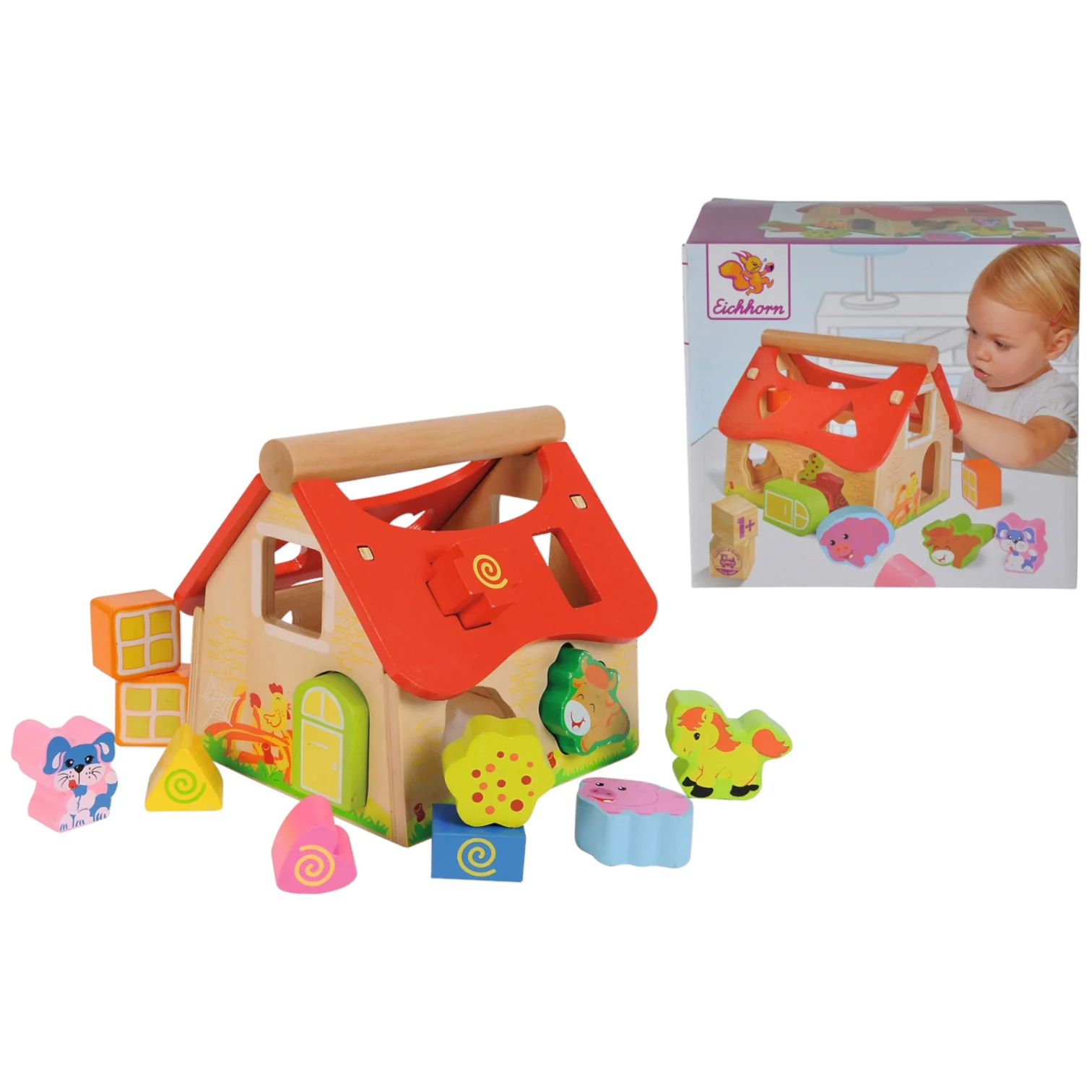 Colorful Wooden Shape Sorter House – Classic Toy for Toddlers - Image 2