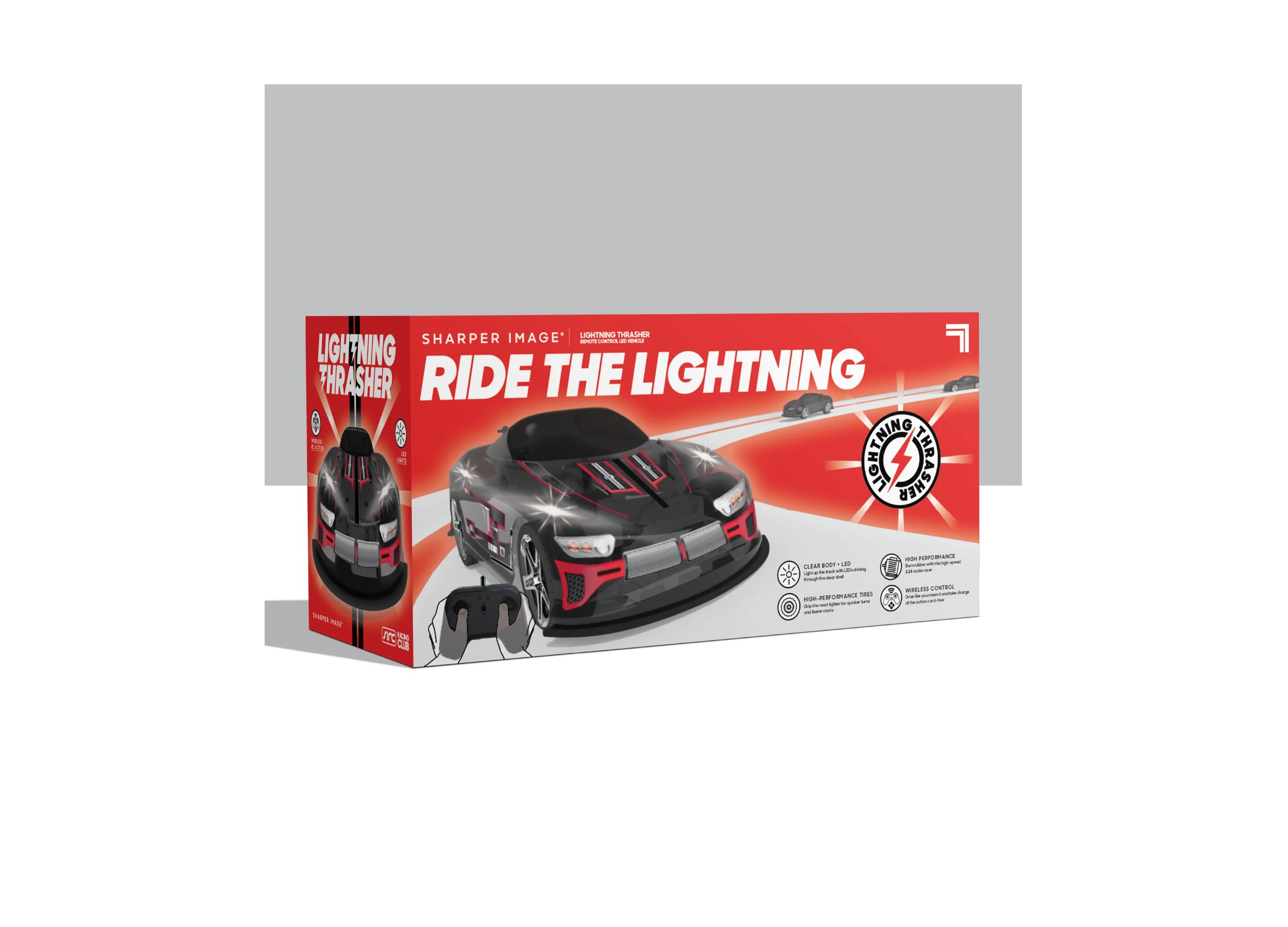 Sharper Image RC LED Lightning Thrasher - 2.4 GHz Wireless Control Race Car Toy - Image 4
