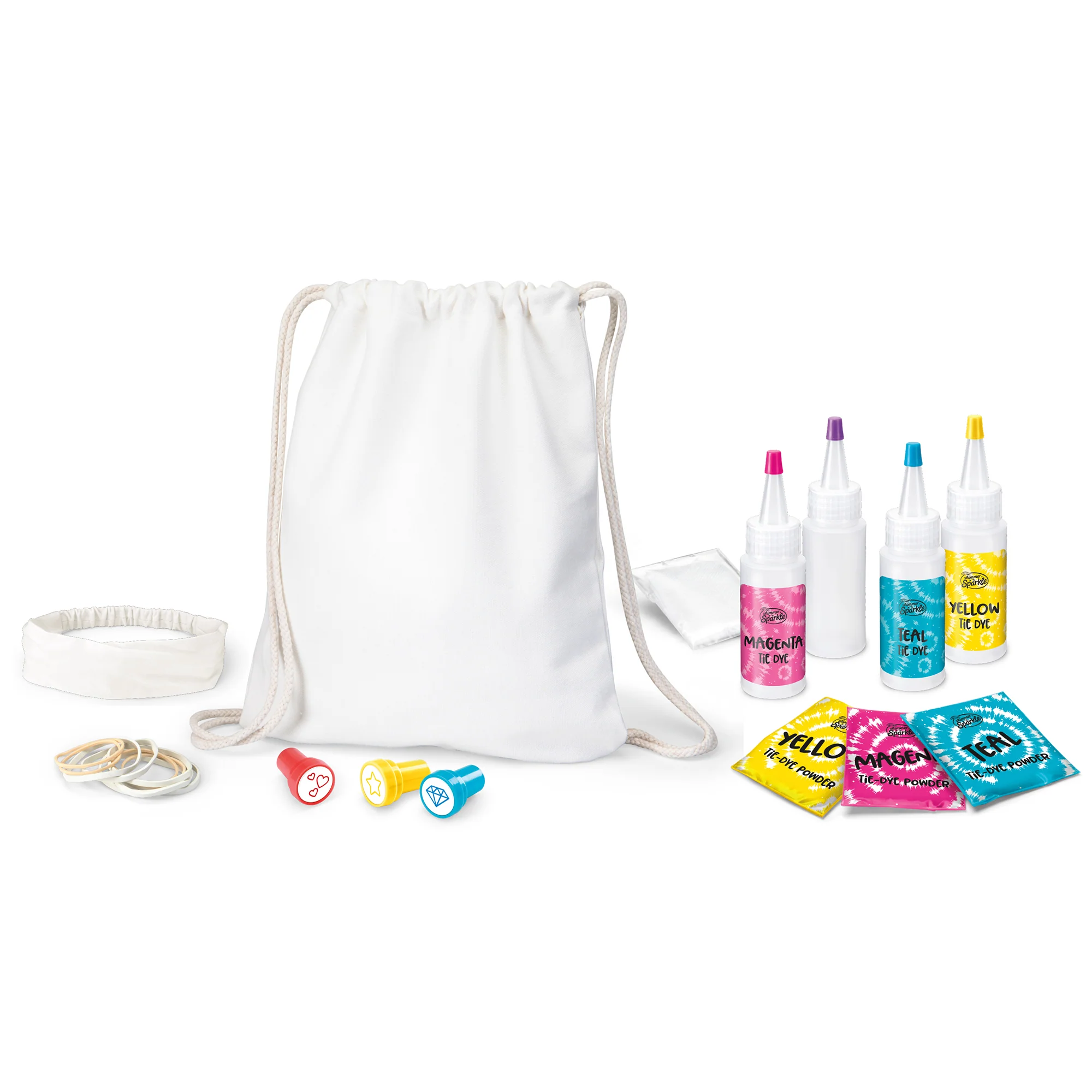 Cra-Z-Art Shimmer N' Sparkle Tie Dye Fashion Tote & Headband Kit - Pink/Yellow/Blue - Image 2