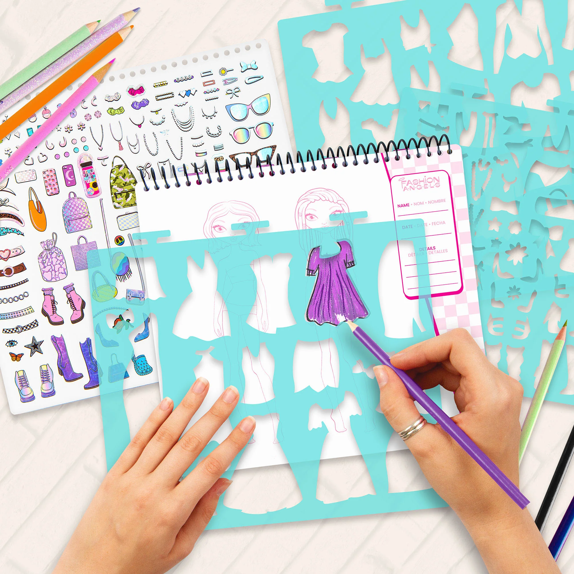 Creative Kids Sketch Portfolio Bundle: Fashionista & Beauty Guru - Design Set - Image 2