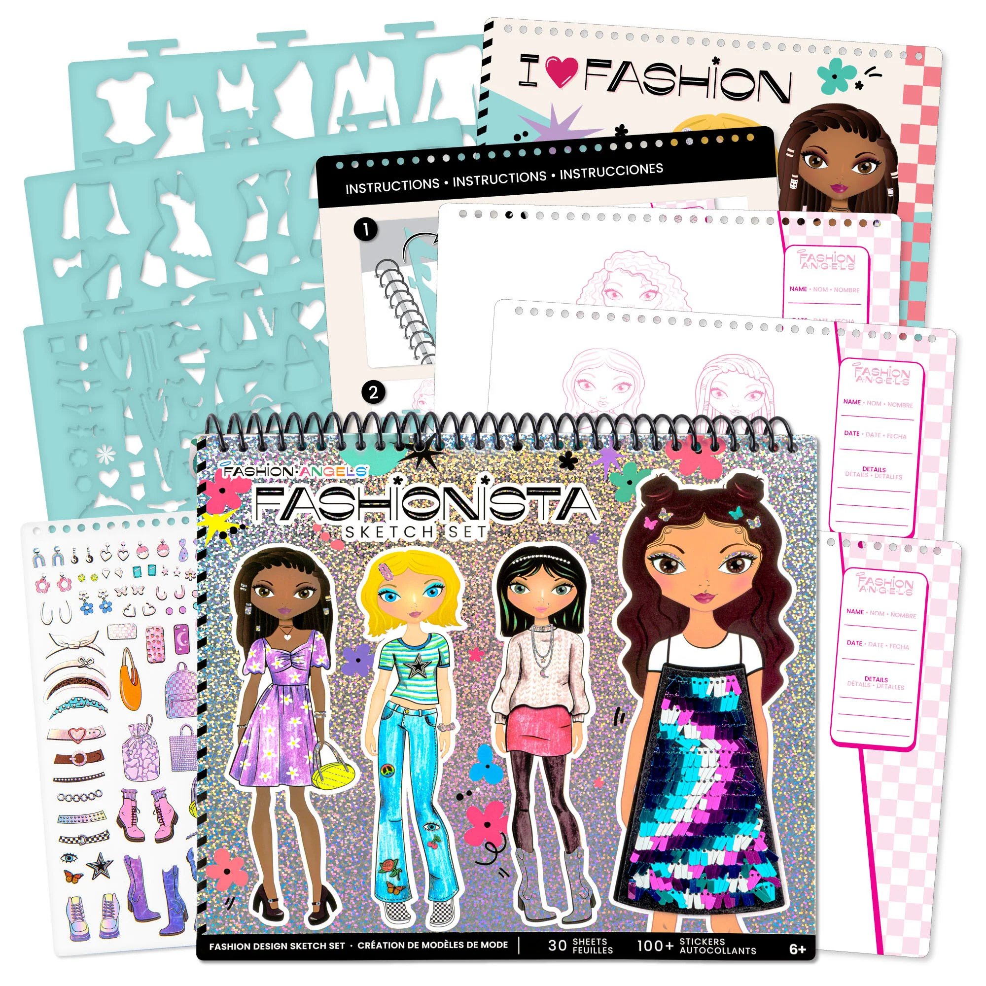 Creative Kids Sketch Portfolio Bundle: Fashionista & Beauty Guru - Design Set - Image 3
