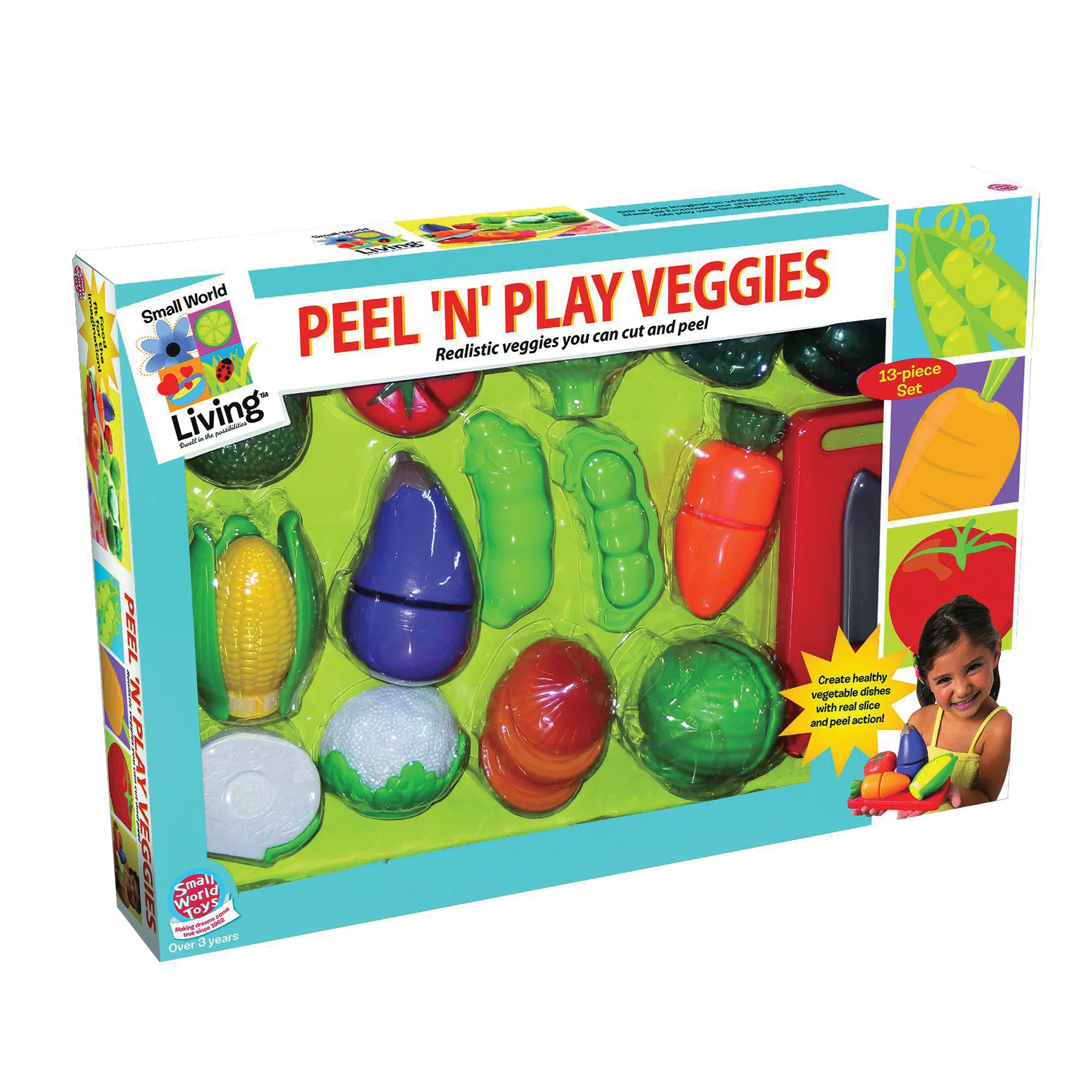 Small World Toys Peel 'N' Play Vegetable Set, 13 Pieces