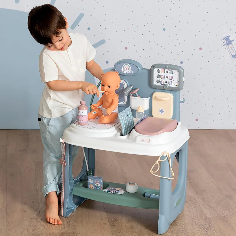 Smoby Baby Childcare Center Playset - Pastel with 24 Medical Toy Accessories, for Kids Age 3+ - Image 4