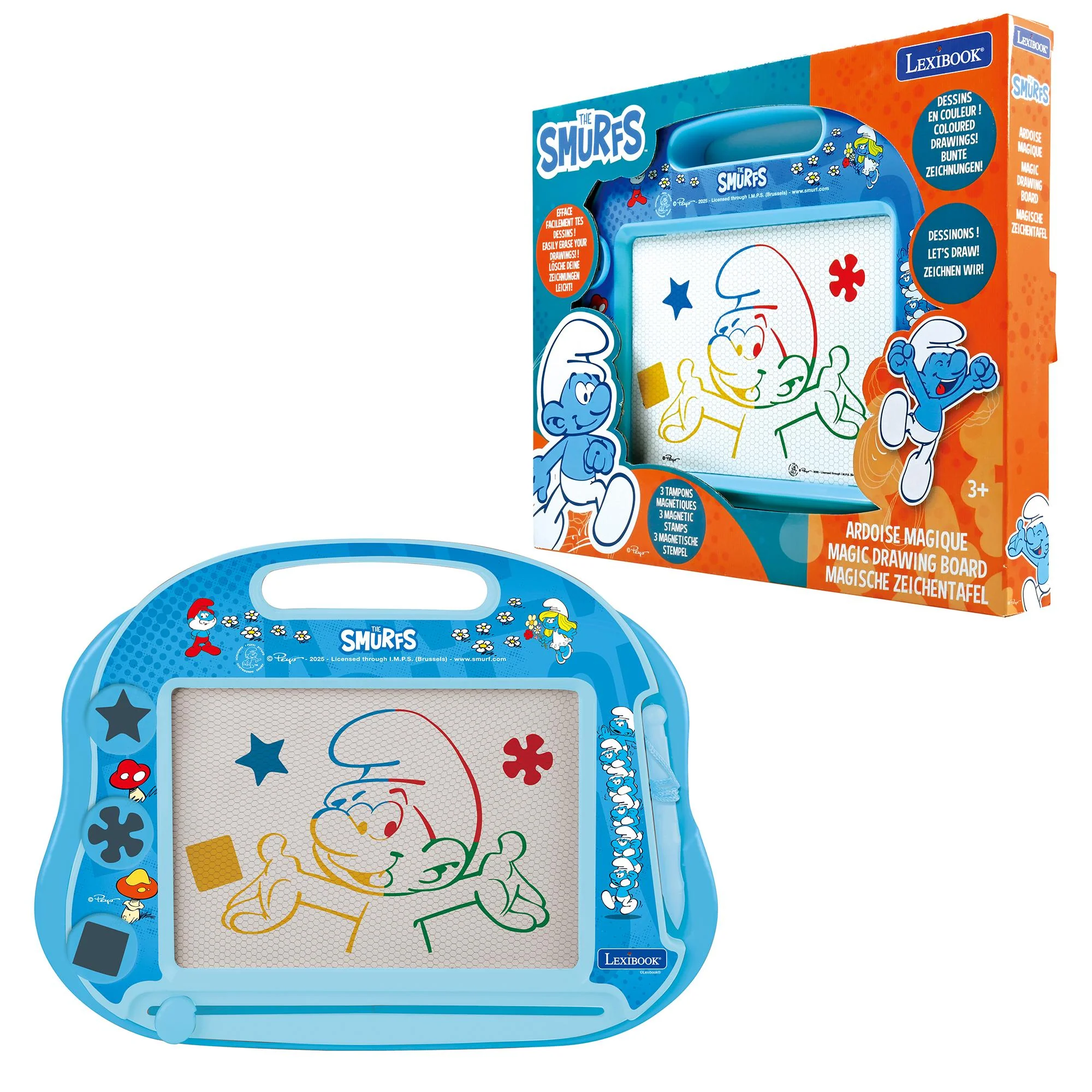 Smurfs A5 Magnetic Multicolor Drawing Board with Stencils - Image 2