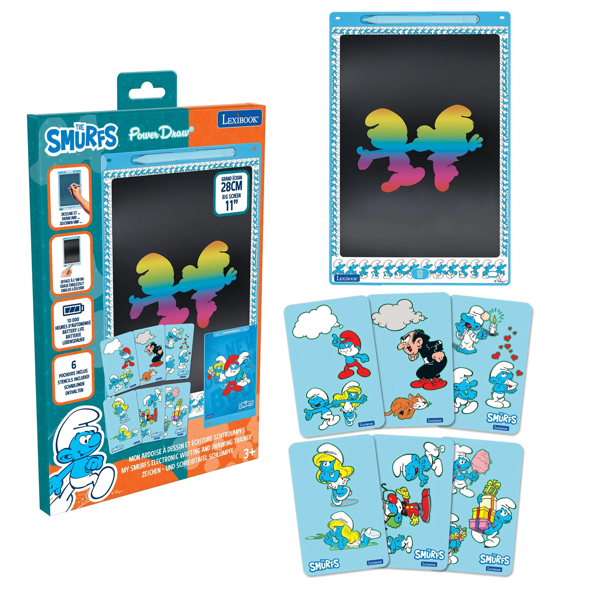 Smurfs Magic Canvas 11'' Multicolor Learning Drawing Tablet - Turquoise - Image 4