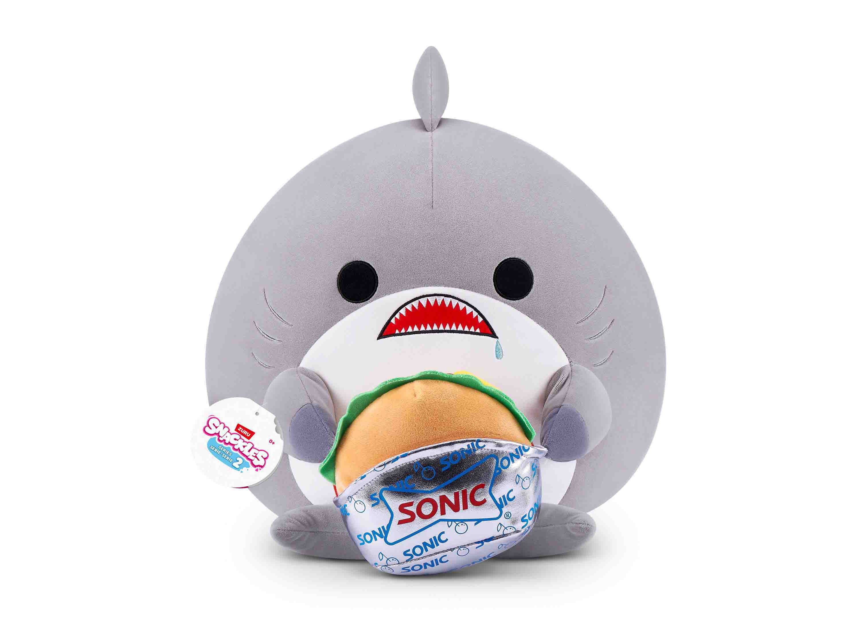Snackles Series 2 16-inch Shark and Sonic Super Soft Plush