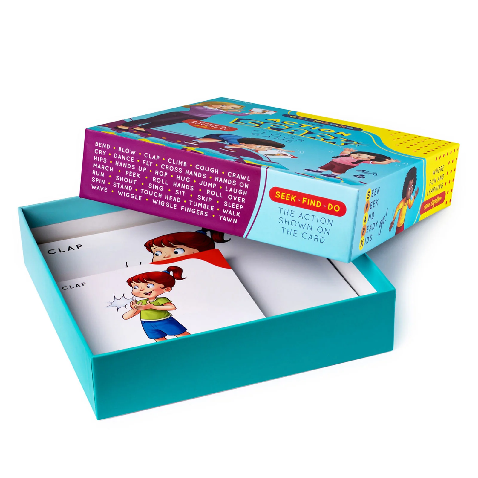 Spark Innovations Action Cards - SPARK Floor Game - Colorful Verb Mastery - Image 2