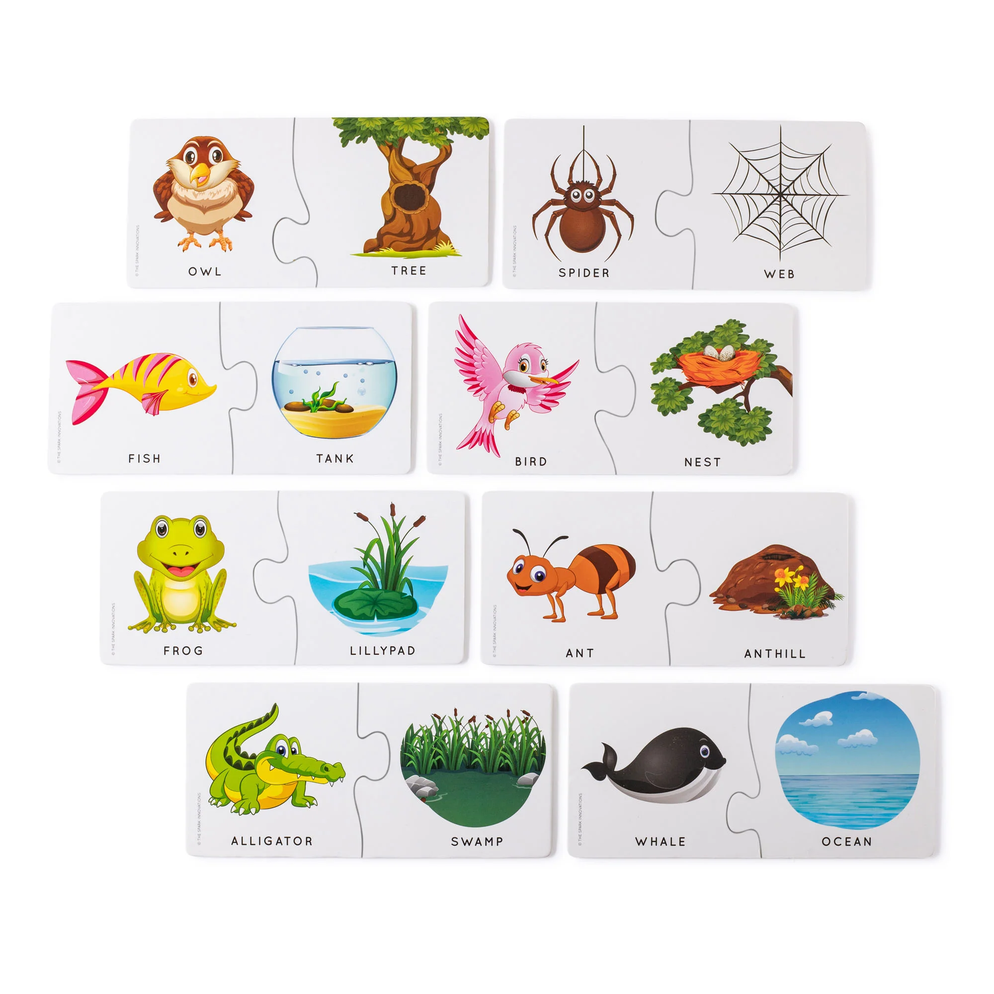 Spark Innovations Animal Home and Habitat Matching Puzzle - Colorful Educational Toy - Image 3
