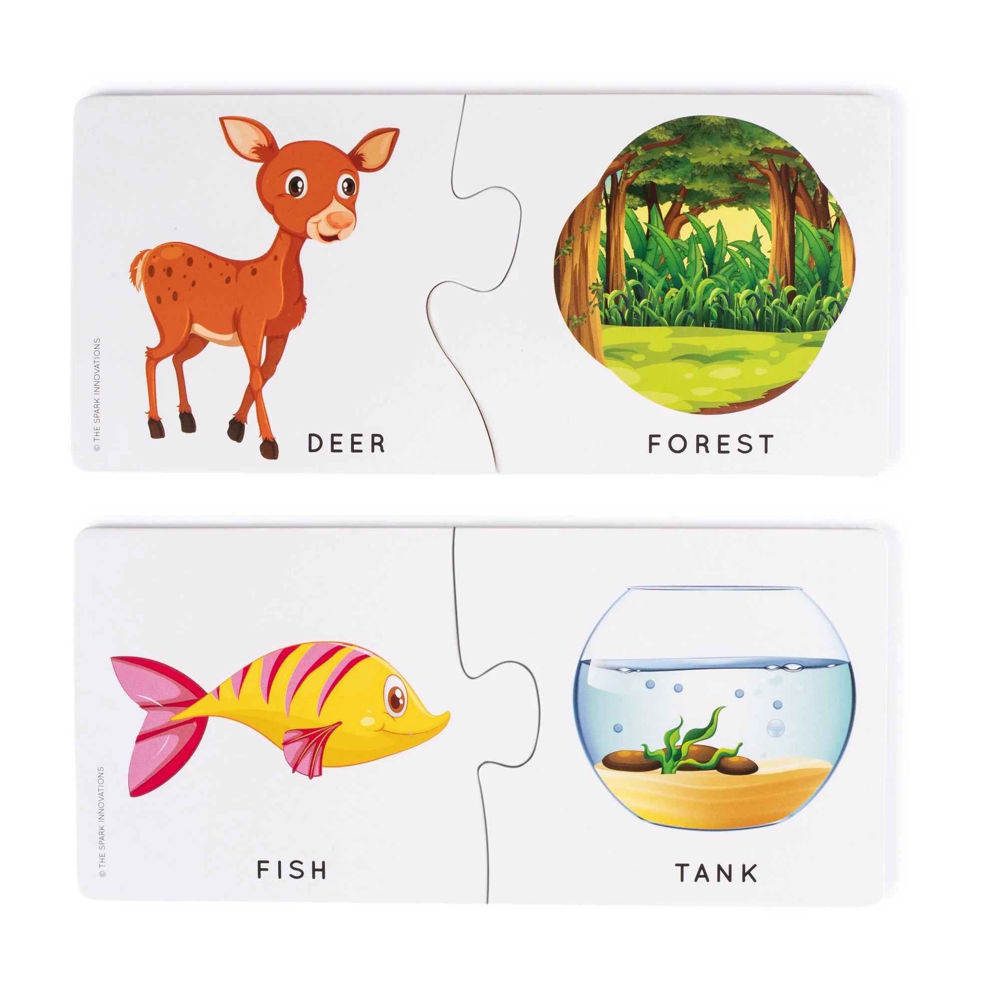 Spark Innovations Animal Home and Habitat Matching Puzzle - Colorful Educational Toy - Image 4