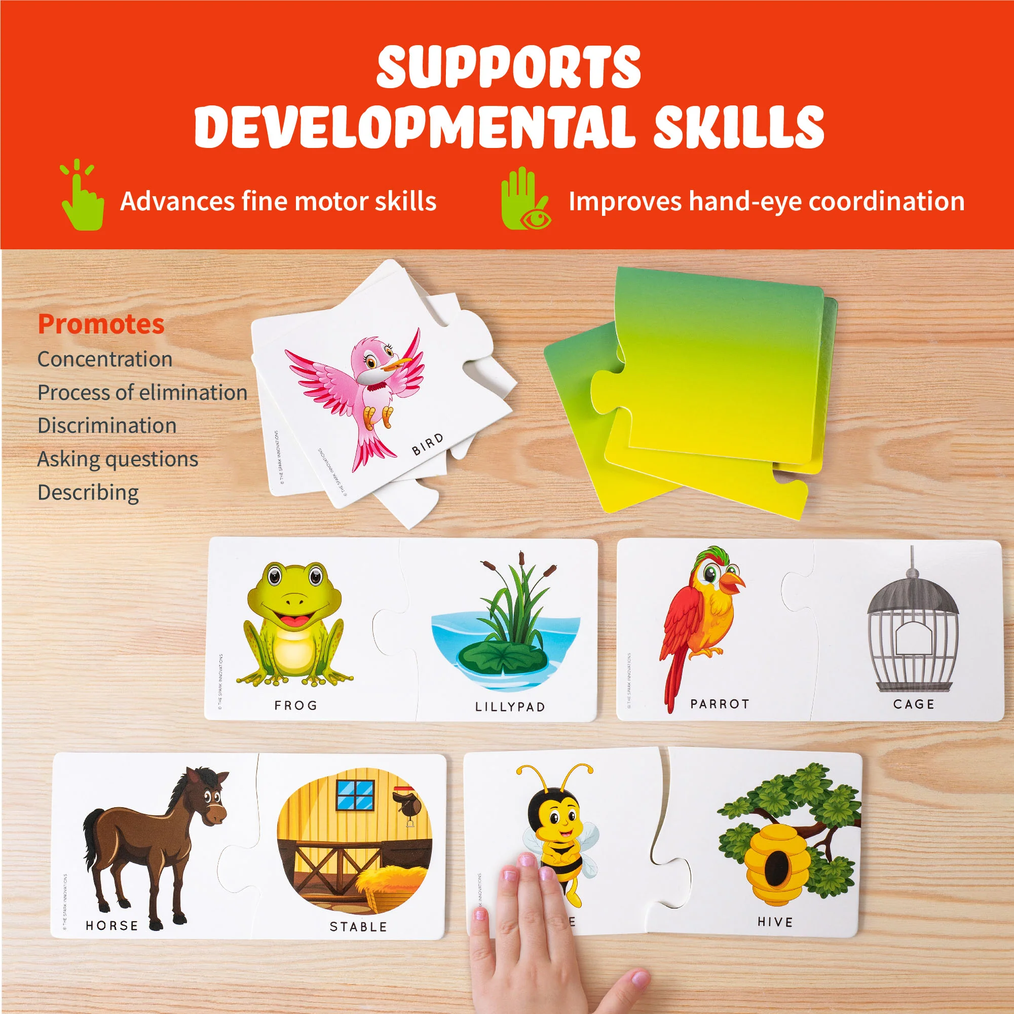 Spark Innovations Animal Home and Habitat Matching Puzzle - Colorful Educational Toy - Image 6