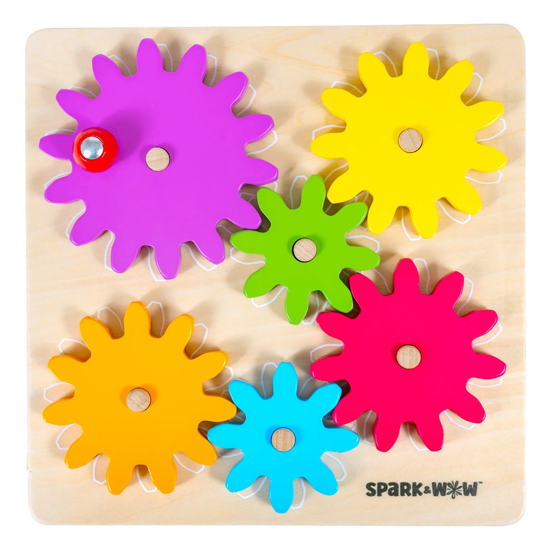 Spark & Wow Spinny Gears - Vibrant Wooden Gear Puzzle - Image 2