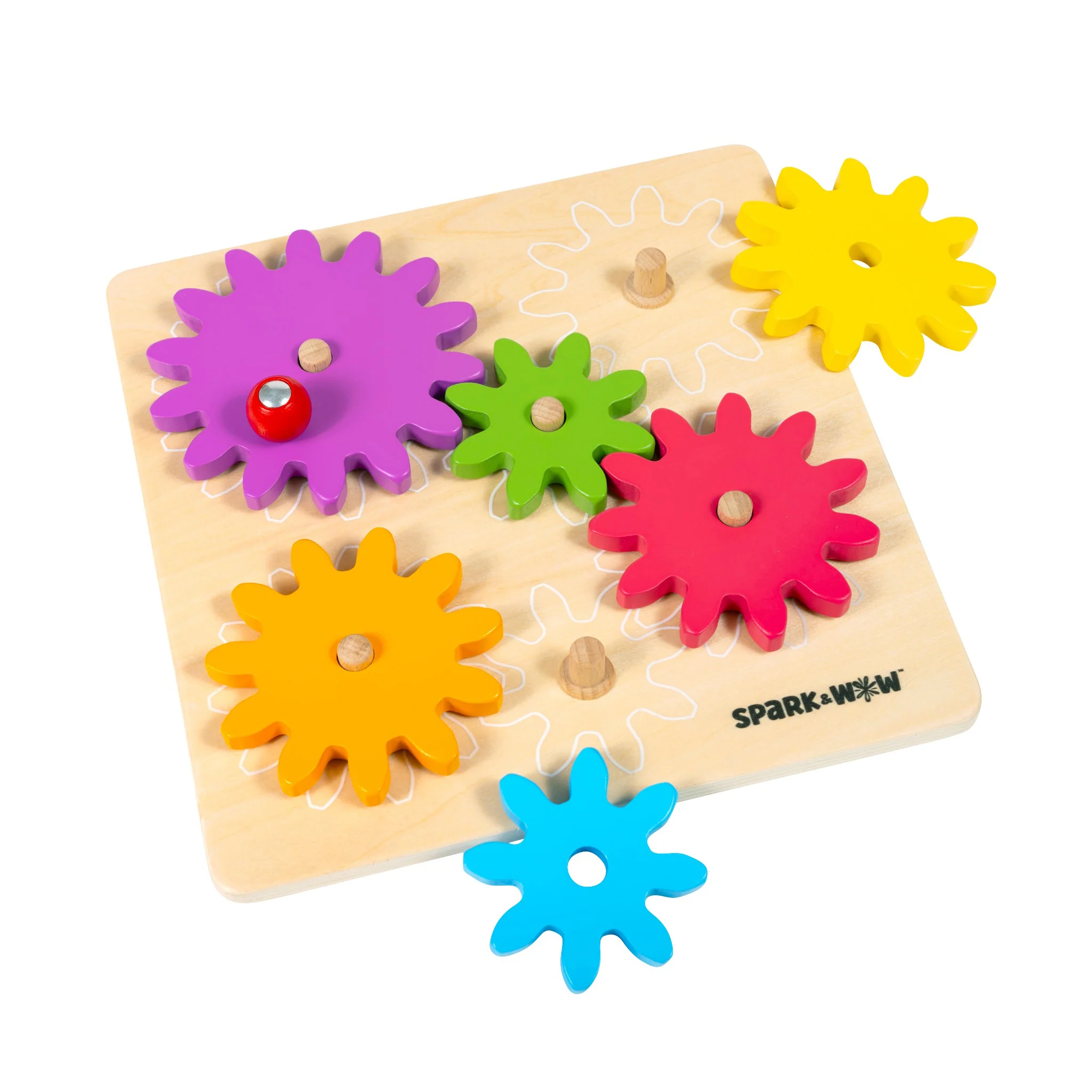 Spark & Wow Spinny Gears - Vibrant Wooden Gear Puzzle - Image 5