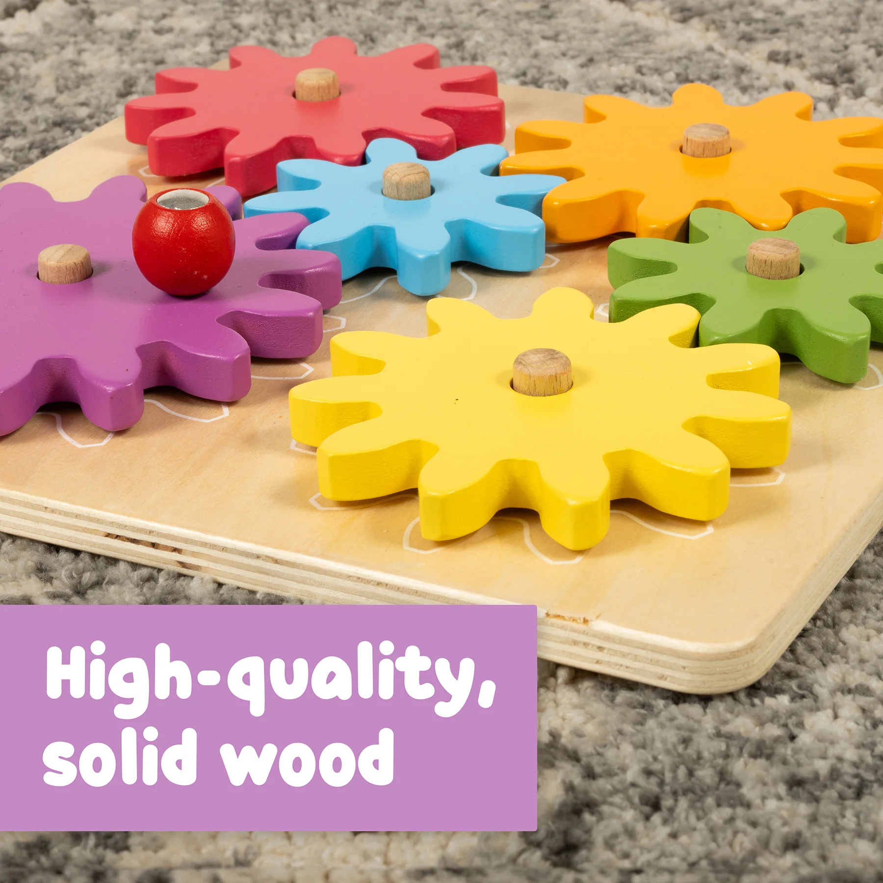 Spark & Wow Spinny Gears - Vibrant Wooden Gear Puzzle - Image 7
