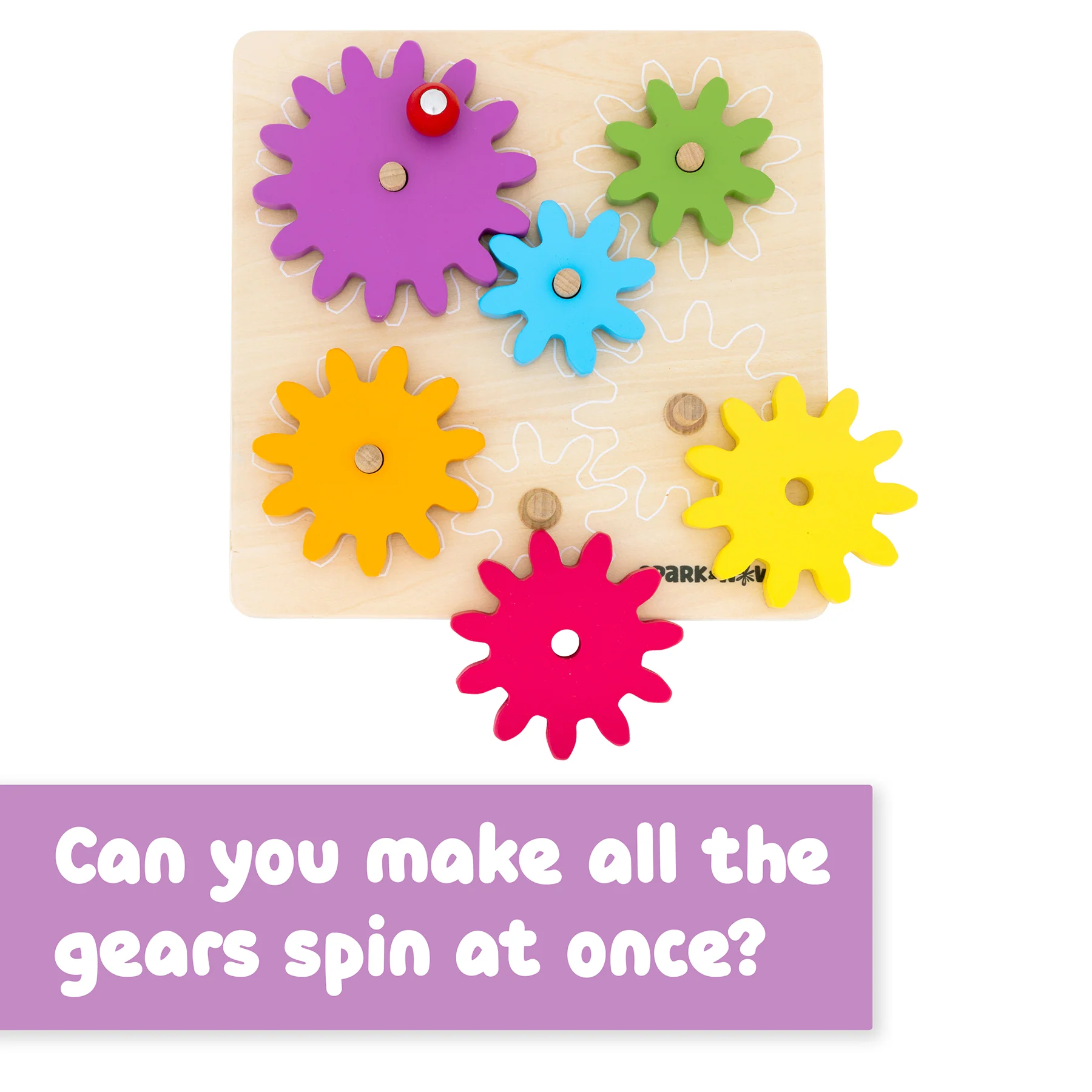 Spark & Wow Spinny Gears - Vibrant Wooden Gear Puzzle - Image 8