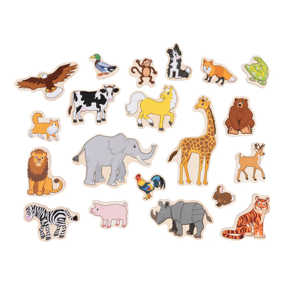 Spark & Wow Colorful Wooden Animal Magnets - Set of 20 - Image 10
