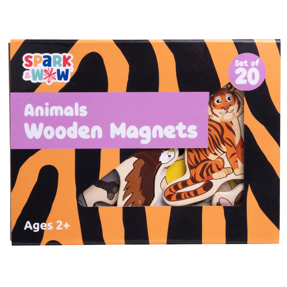 Spark & Wow Colorful Wooden Animal Magnets - Set of 20 - Image 11
