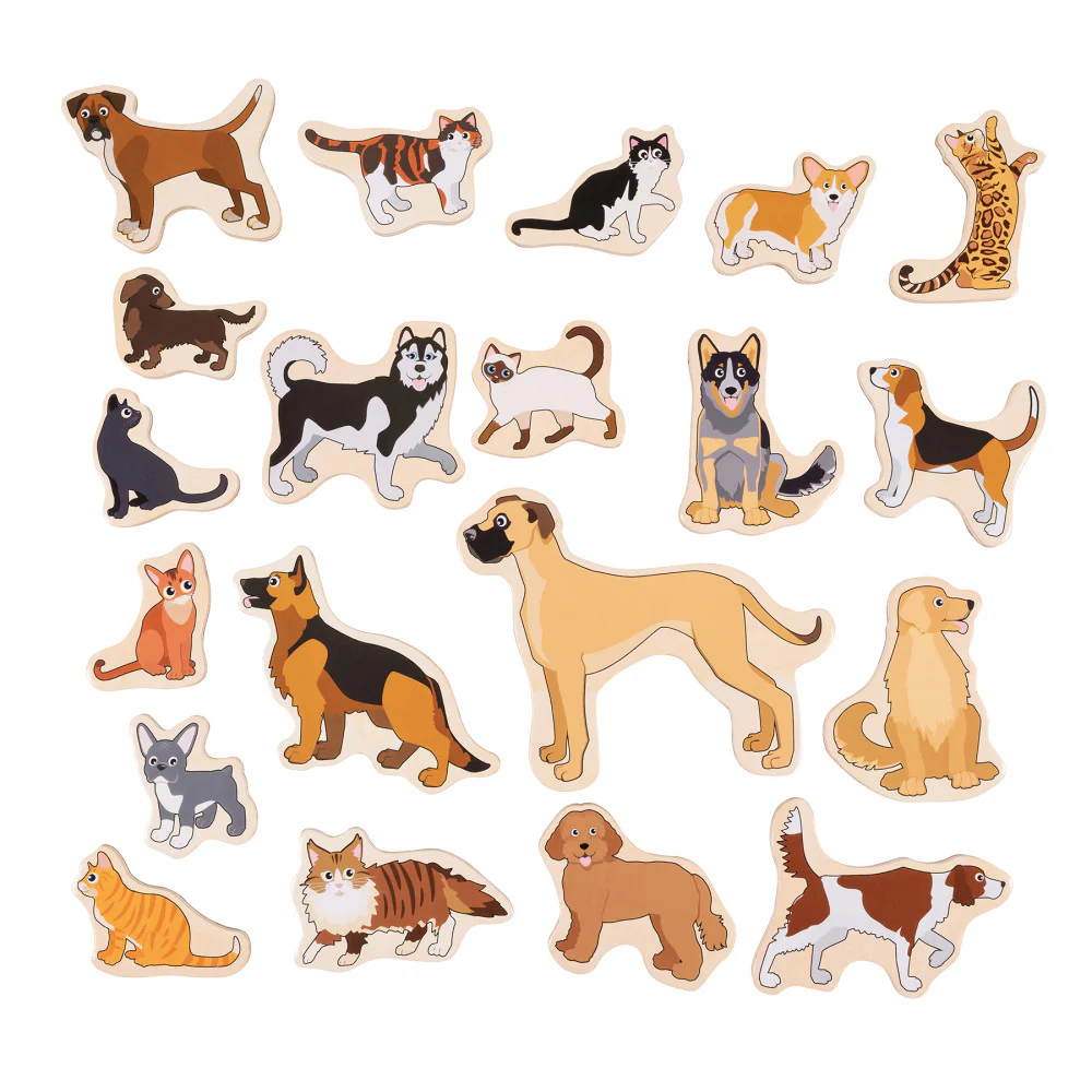 Spark & Wow Wooden Magnets - Cats & Dogs - Vibrant 20-Piece Set - Image 6