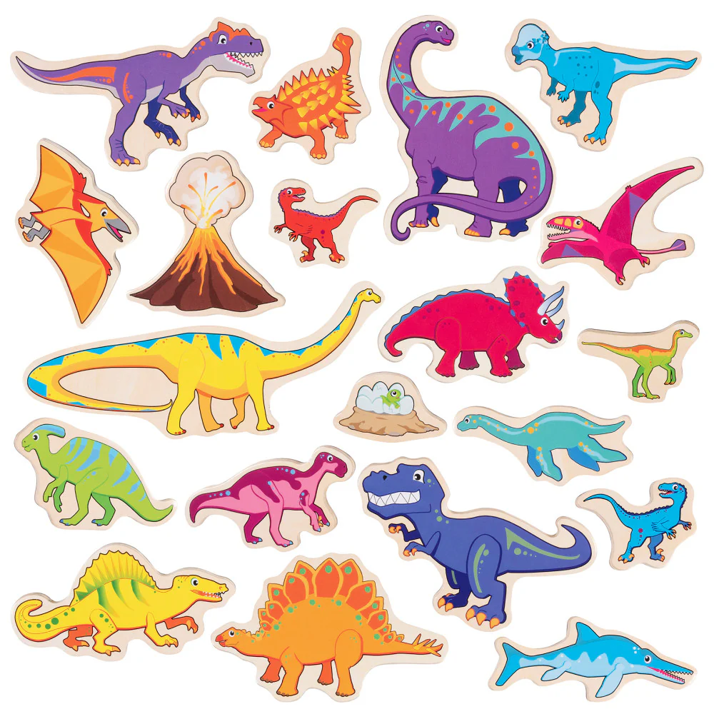 Spark & Wow Dinosaur Adventure Wooden Magnet Set - 20 Pieces - Image 11