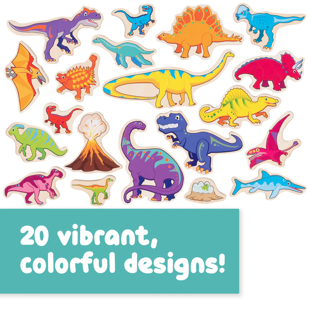 Spark & Wow Dinosaur Adventure Wooden Magnet Set - 20 Pieces - Image 5