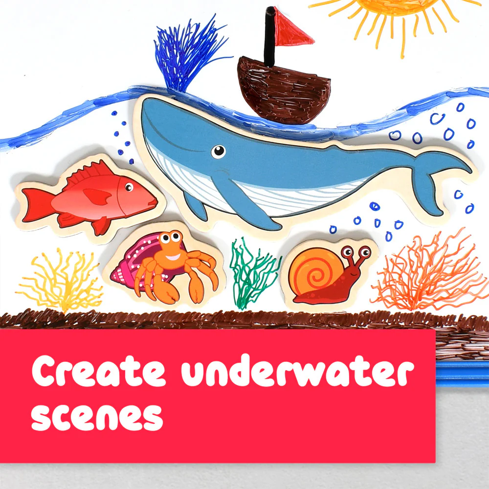 Spark & Wow Wooden Magnets - Sea Life Exploration Set - 20 Pieces - Image 5