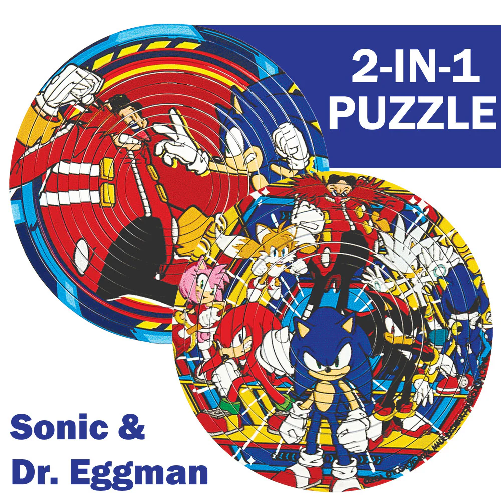 Sonic Spin Flip Double-Sided Puzzle - 12 Ring Brain Teaser - Image 2
