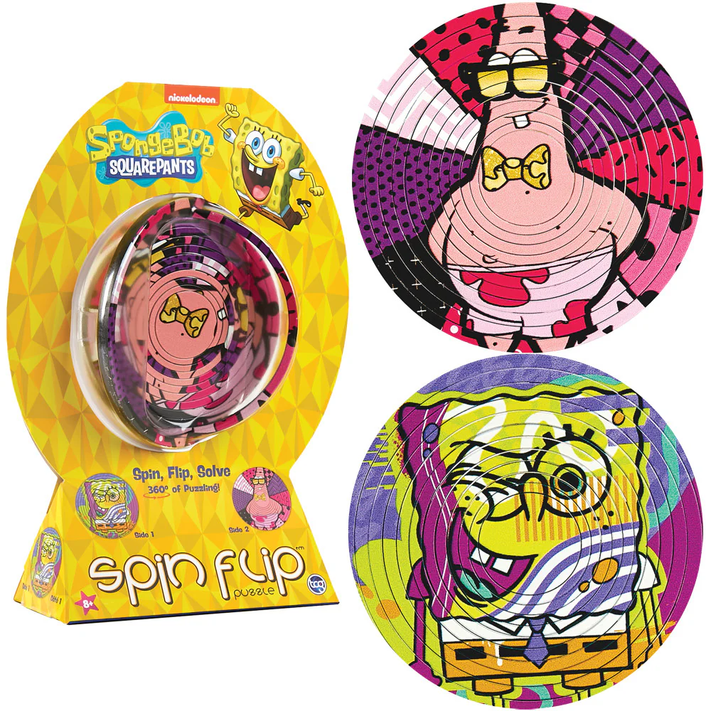 SpongeBob Spin Flip Double-Sided Puzzle - 12 Rings - Image 3